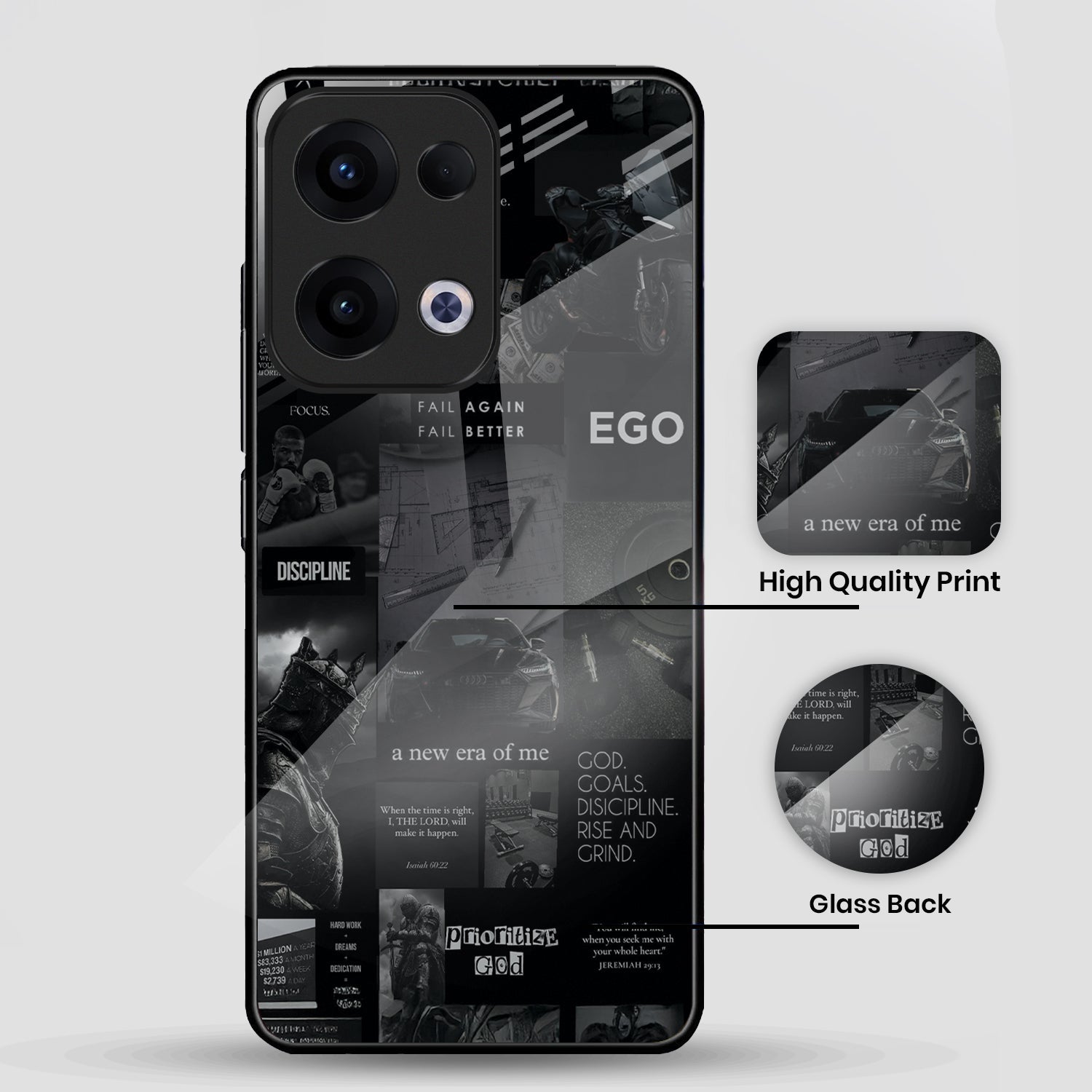 Oppo Reno 13 5G Premium Acrylic Shockproof Glass Back Case (New Era)