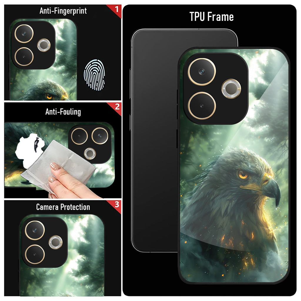 Oppo A5 Pro 5G Premium Acrylic Shockproof Glass Back Case (Eagle Case)