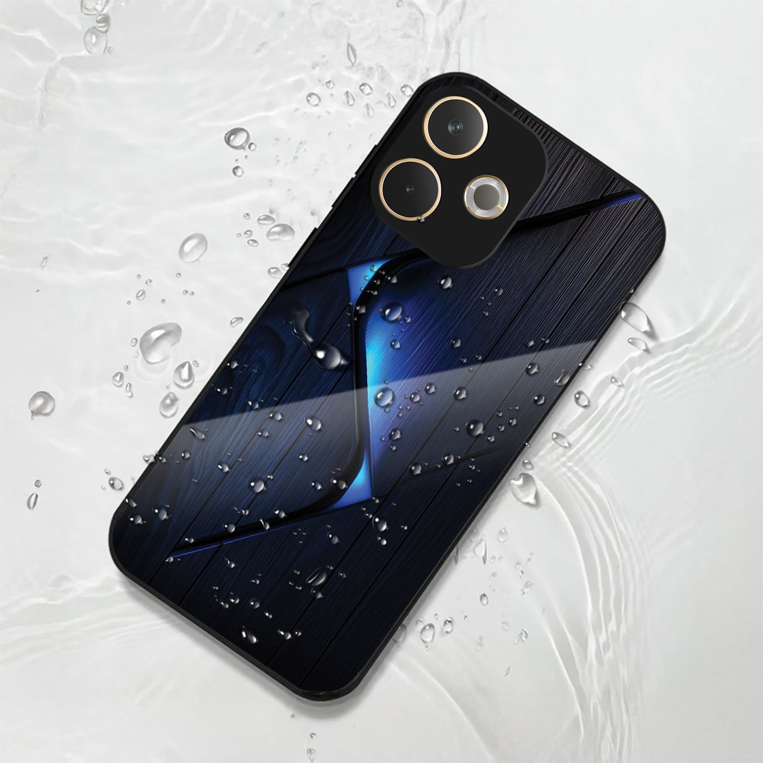 Oppo A5 Pro 5G Premium Acrylic Shockproof Glass Back Case (Blue Gradient)