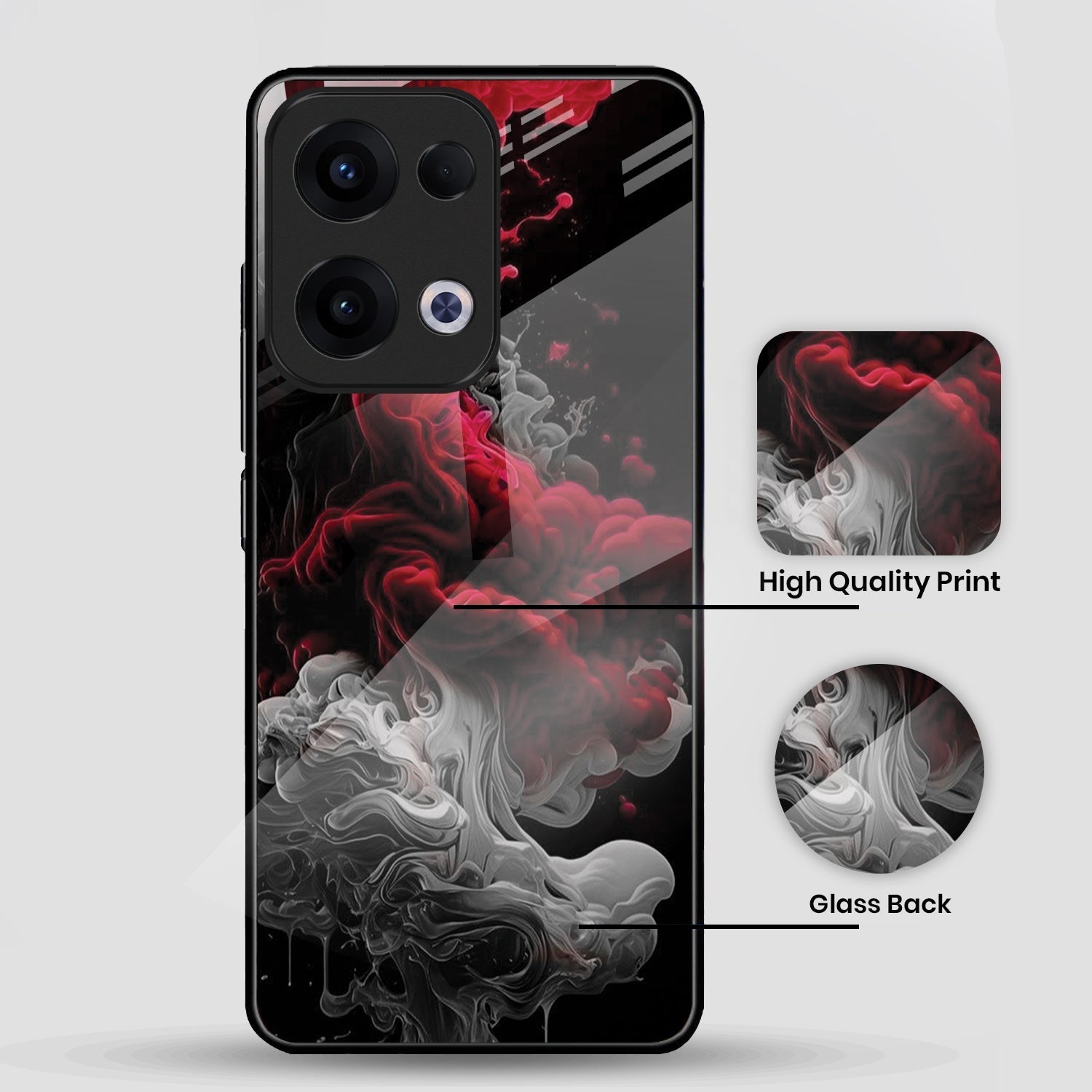 Oppo Reno 13 5G Premium Acrylic Shockproof Glass Back Case (Infernal Drift)