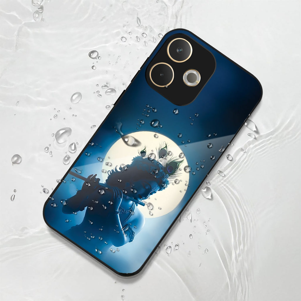 Oppo A5 Pro 5G Premium Acrylic Shockproof Glass Back Case (Midnight Krishna)