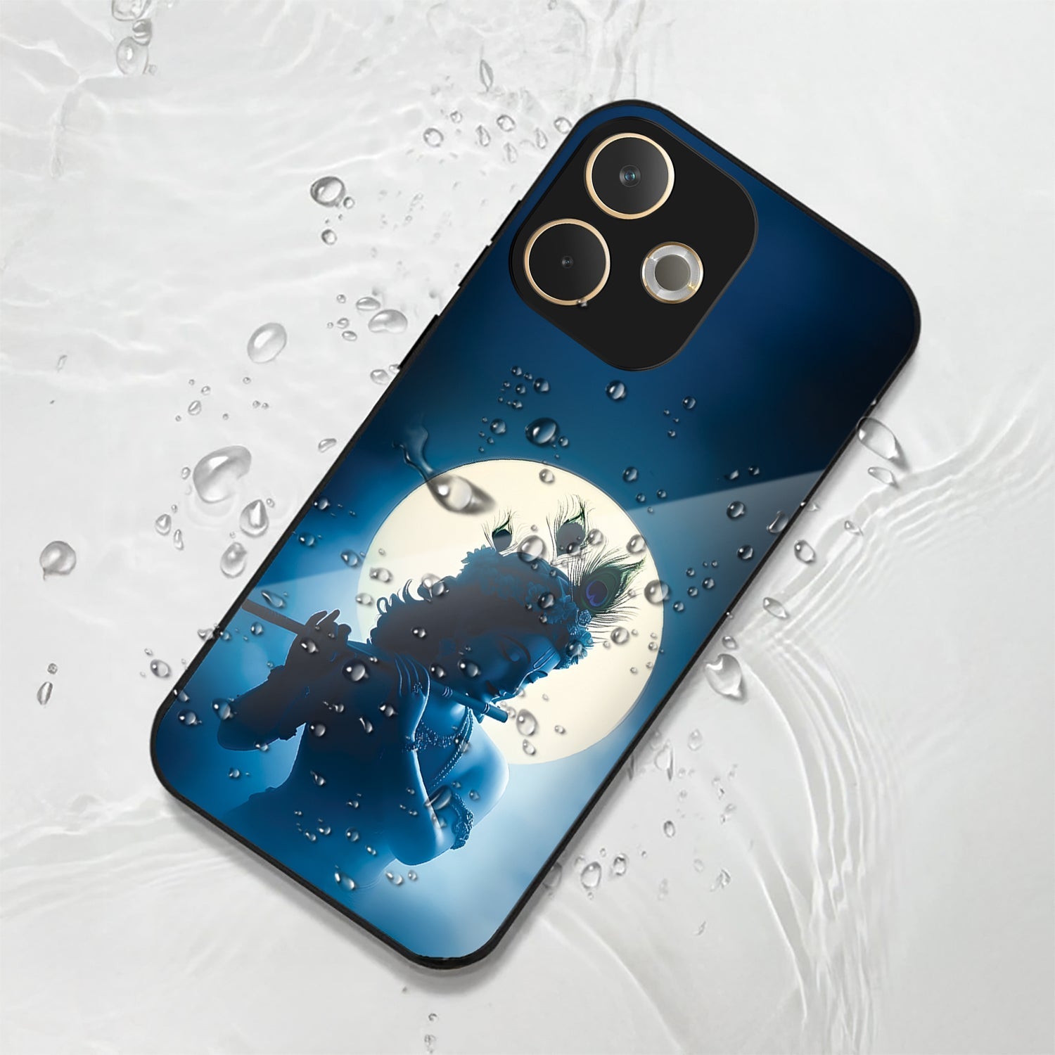 Oppo A5 Pro 5G Premium Acrylic Shockproof Glass Back Case (Midnight Krishna)