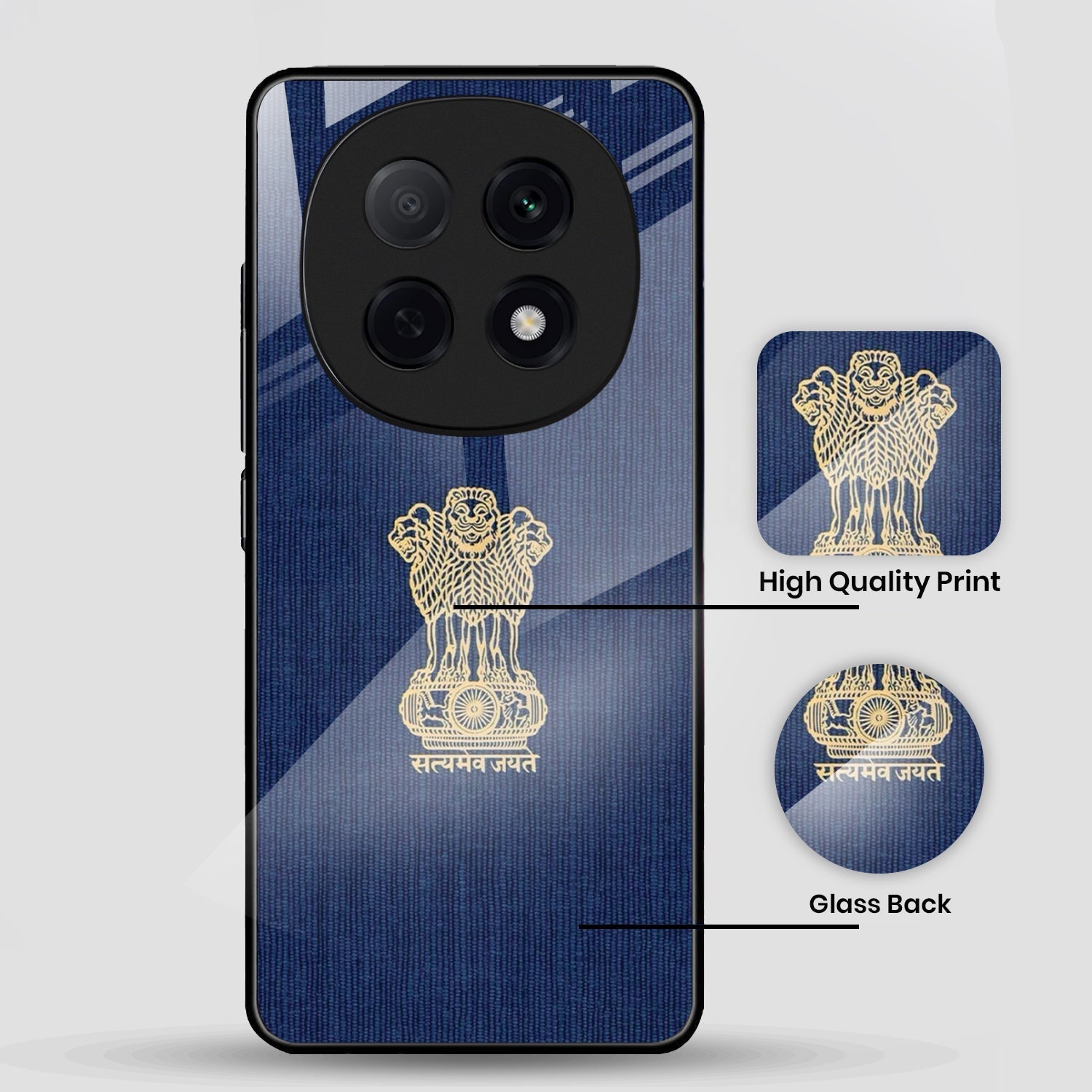 OPPO F29 Pro 5G Premium Acrylic Shockproof Glass Back Case (Nation Pride)