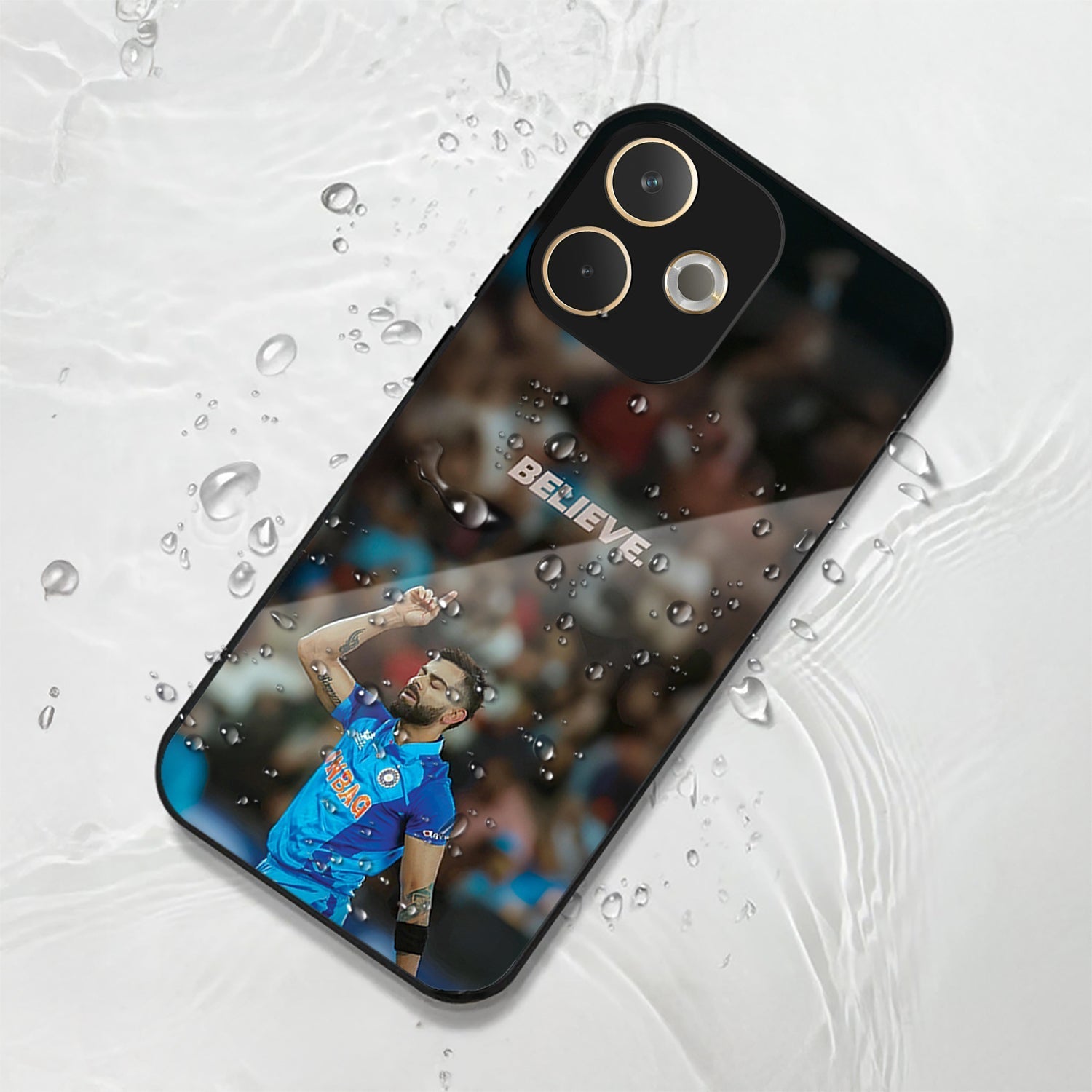 Oppo A5 Pro 5G Premium Acrylic Shockproof Glass Back Case (Virat Kohli )