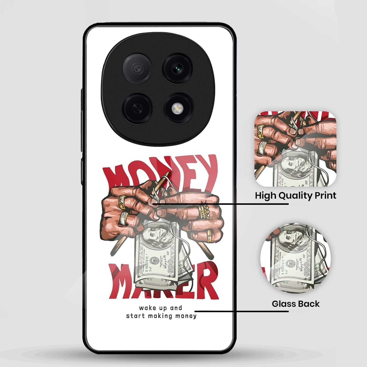 OPPO F29 Pro 5G Premium Acrylic Shockproof Glass Back Case (Money maker)