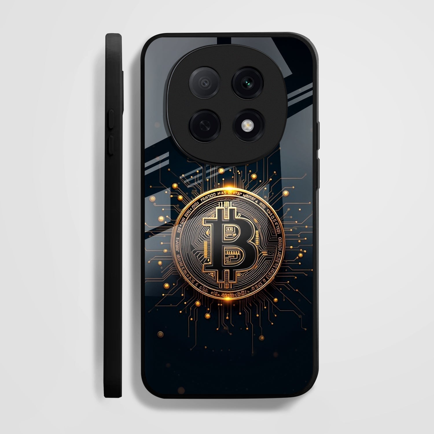 OPPO F29 Pro 5G Premium Acrylic Shockproof Glass Back Case (Bitcoin Armor)