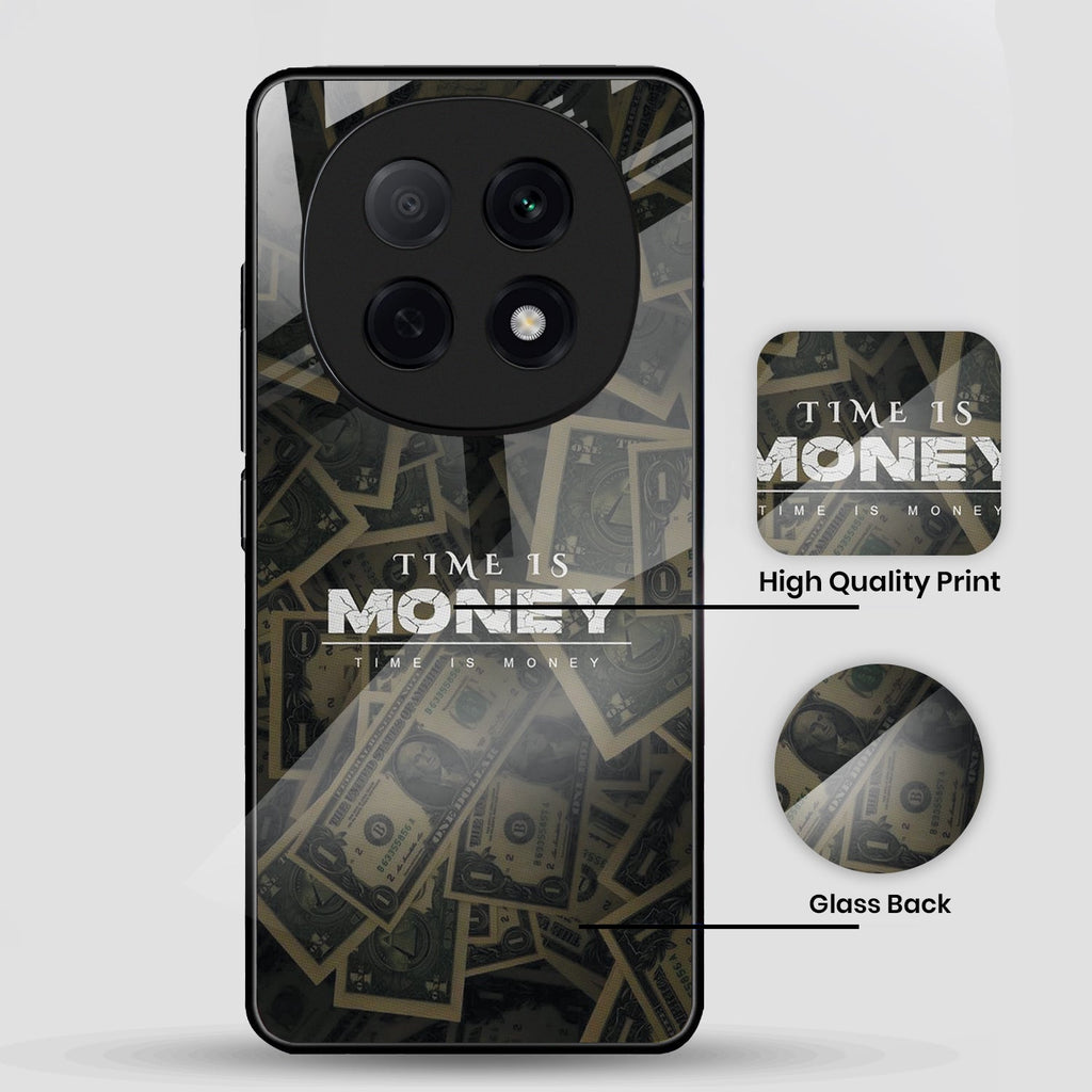 OPPO F29 Pro 5G Premium Acrylic Shockproof Glass Back Case (Time is Money)