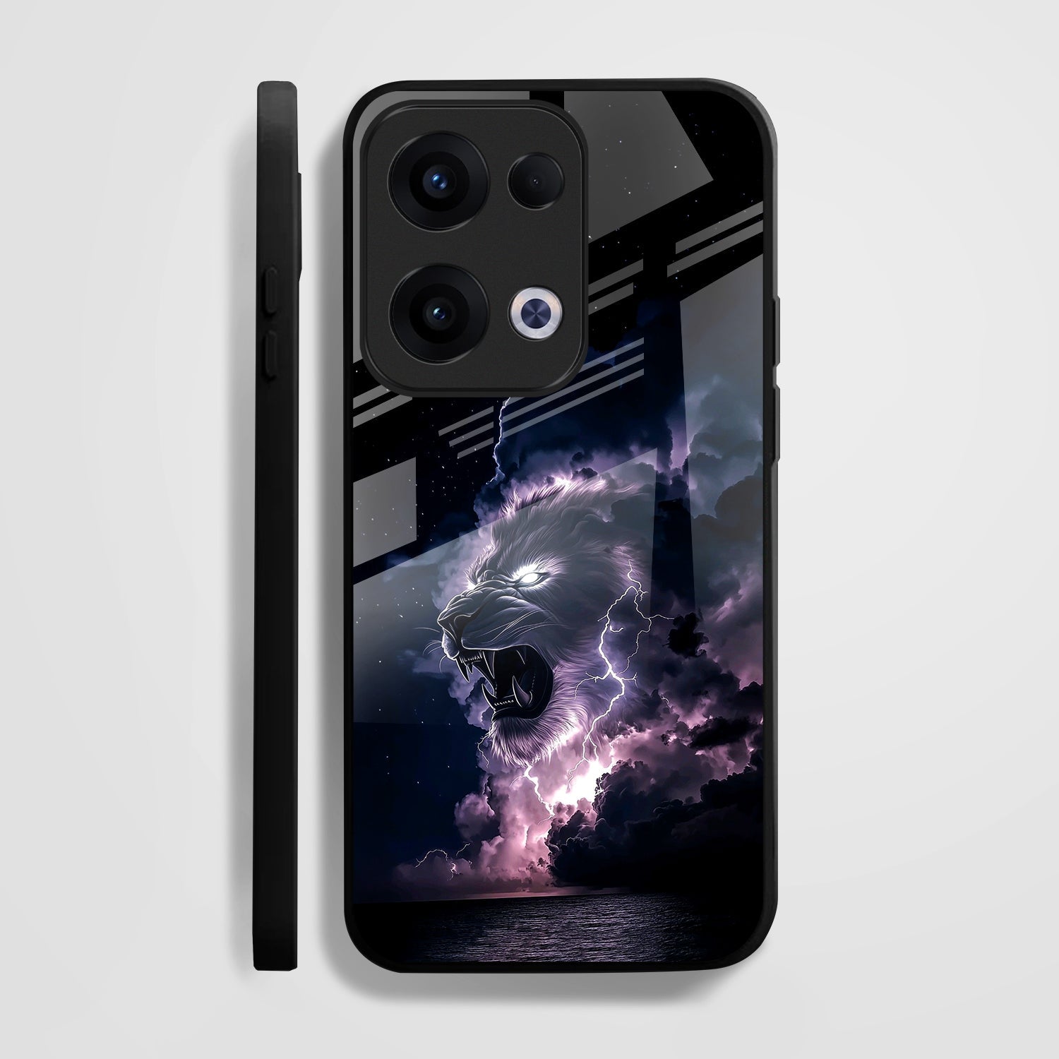 Oppo Reno 13 5G Premium Acrylic Shockproof Glass Back Case (Storm King)