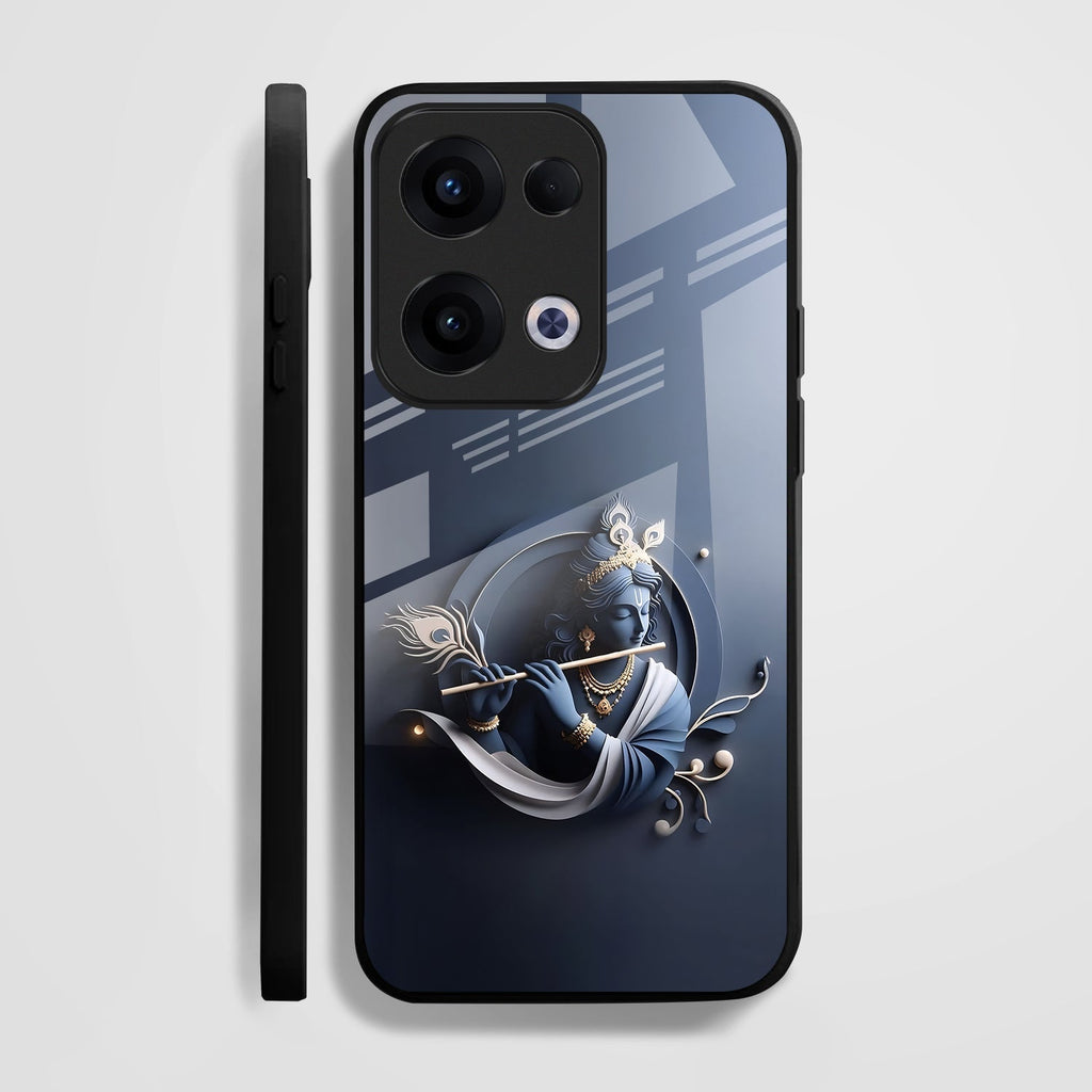 Oppo Reno 13 5G Premium Acrylic Shockproof Glass Back Case (Krishna)
