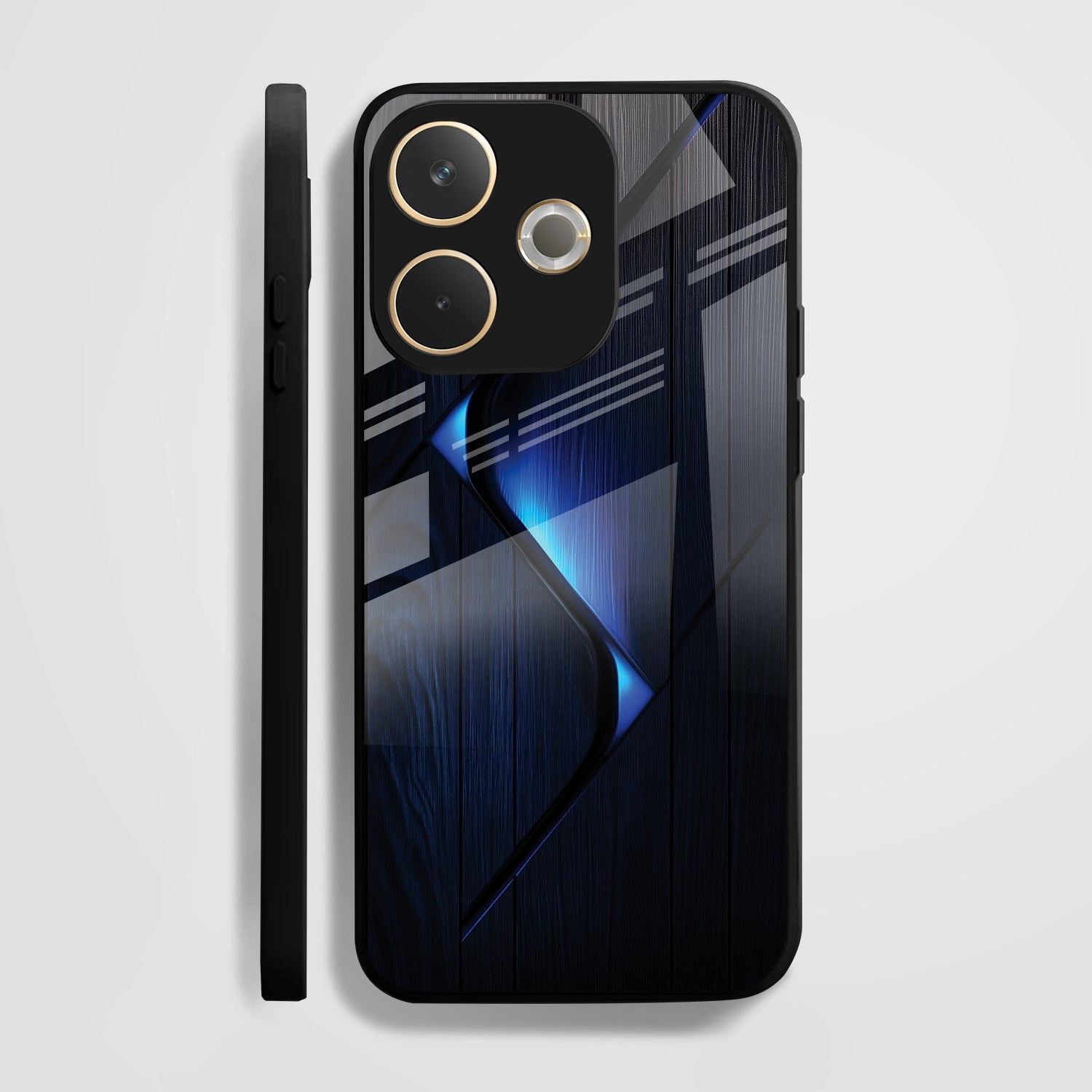 Oppo A5 Pro 5G Premium Acrylic Shockproof Glass Back Case (Blue Gradient)