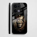 Oppo Reno 13 5G Premium Acrylic Shockproof Glass Back Case (Crowned lion)