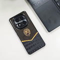 Redmi Note 14 Pro+ 5G Luxury Lion Pattern Leather And Liquid Silicone Case