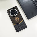 OPPO F27 PRO+ 5G Luxury Lion Pattern Leather And Liquid Silicone Case