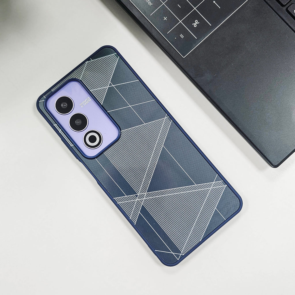 Oppo A3 5G Triangle Pattern Matte Back Shockproof Case