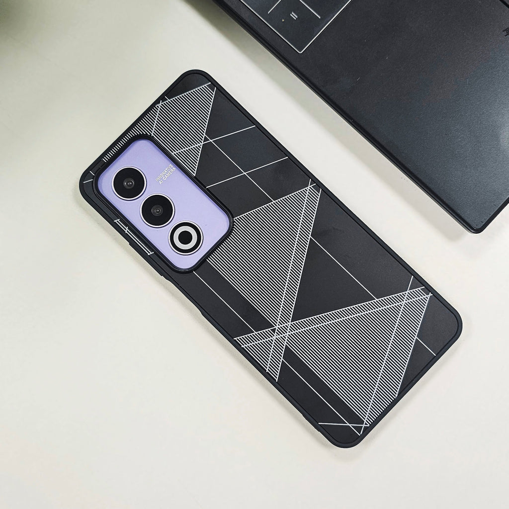 Oppo A3 5G Triangle Pattern Matte Back Shockproof Case