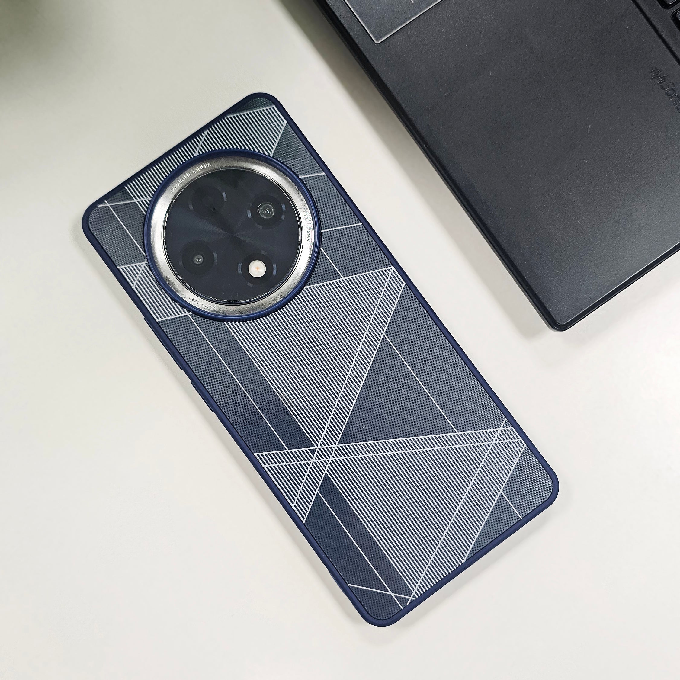 Oppo F27 Pro+ 5G Triangle Pattern Matte Back Shockproof Case