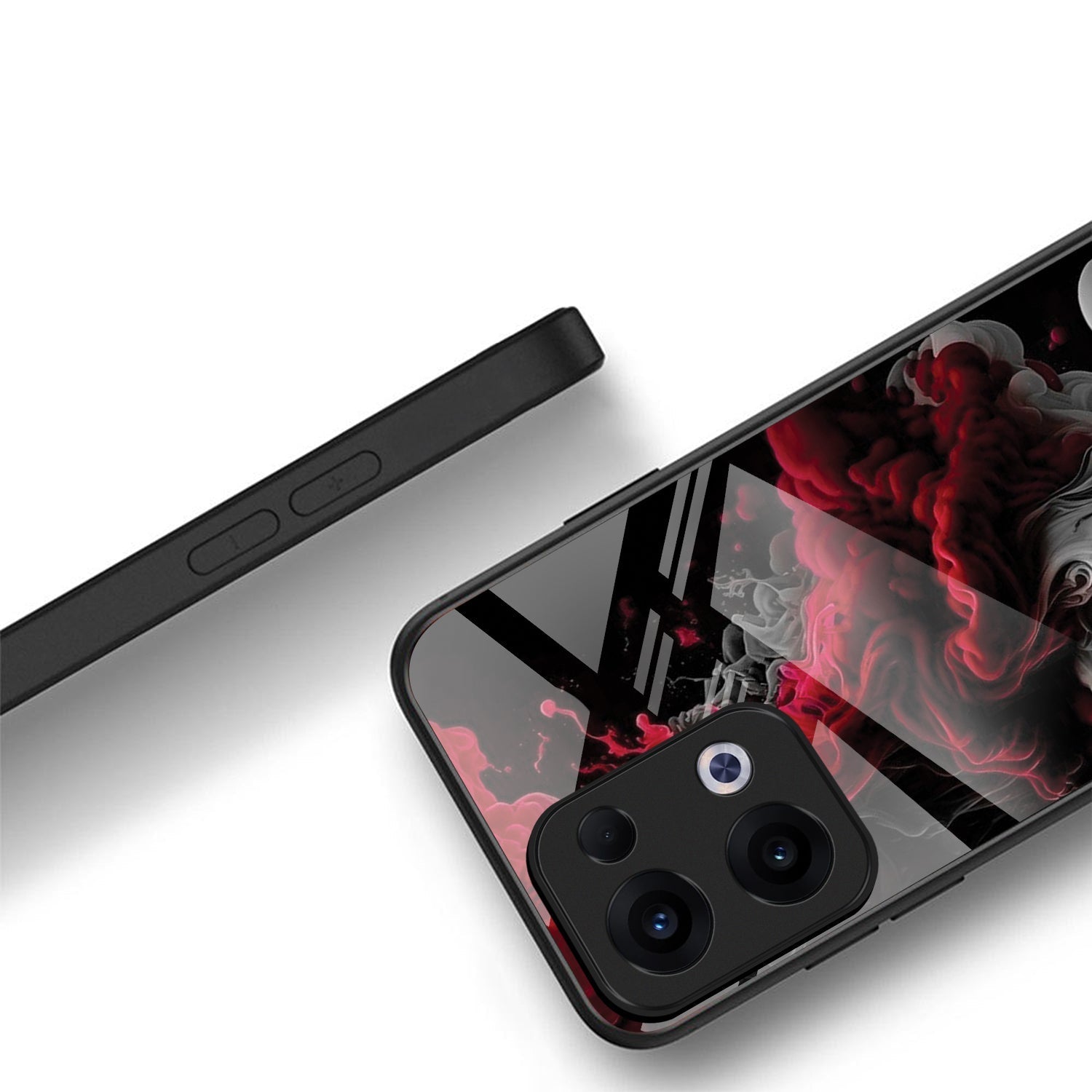 Oppo Reno 13 5G Premium Acrylic Shockproof Glass Back Case (Infernal Drift)