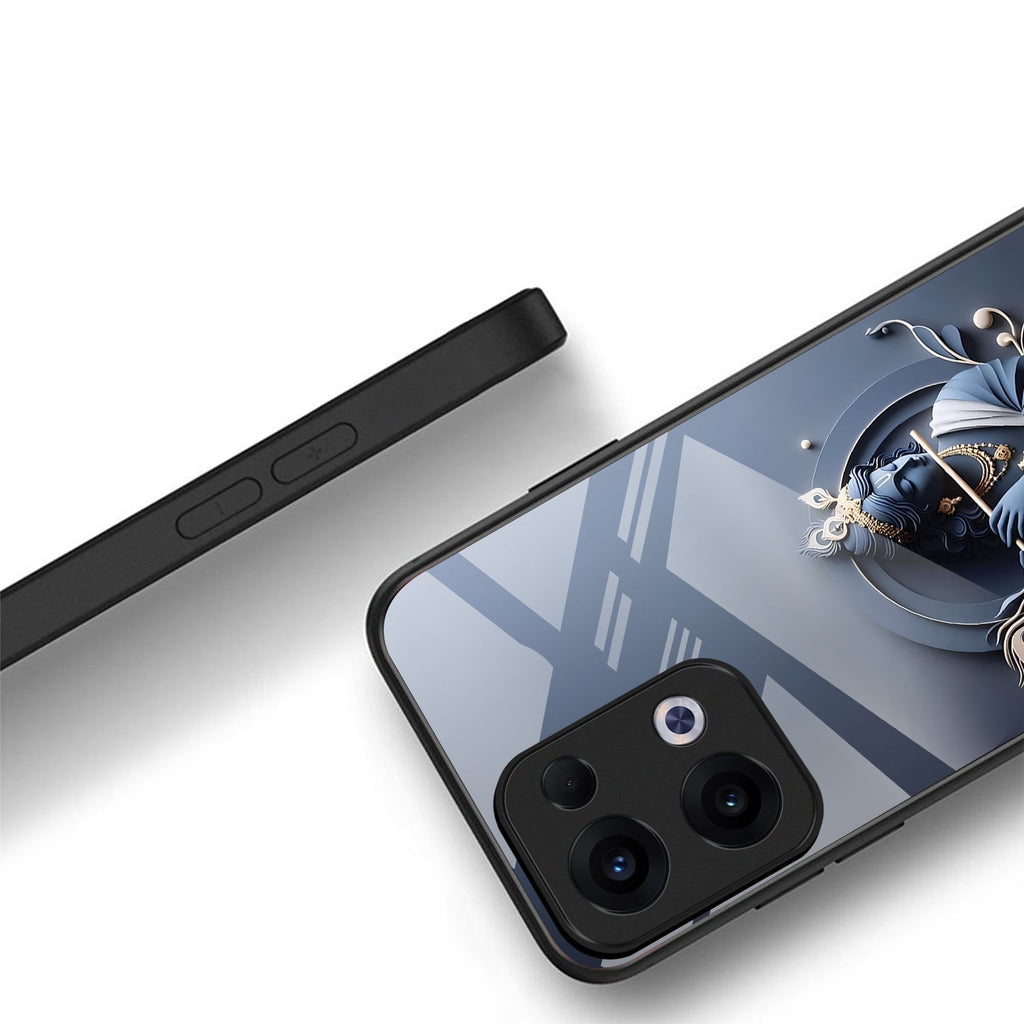 Oppo Reno 13 5G Premium Acrylic Shockproof Glass Back Case (Krishna)