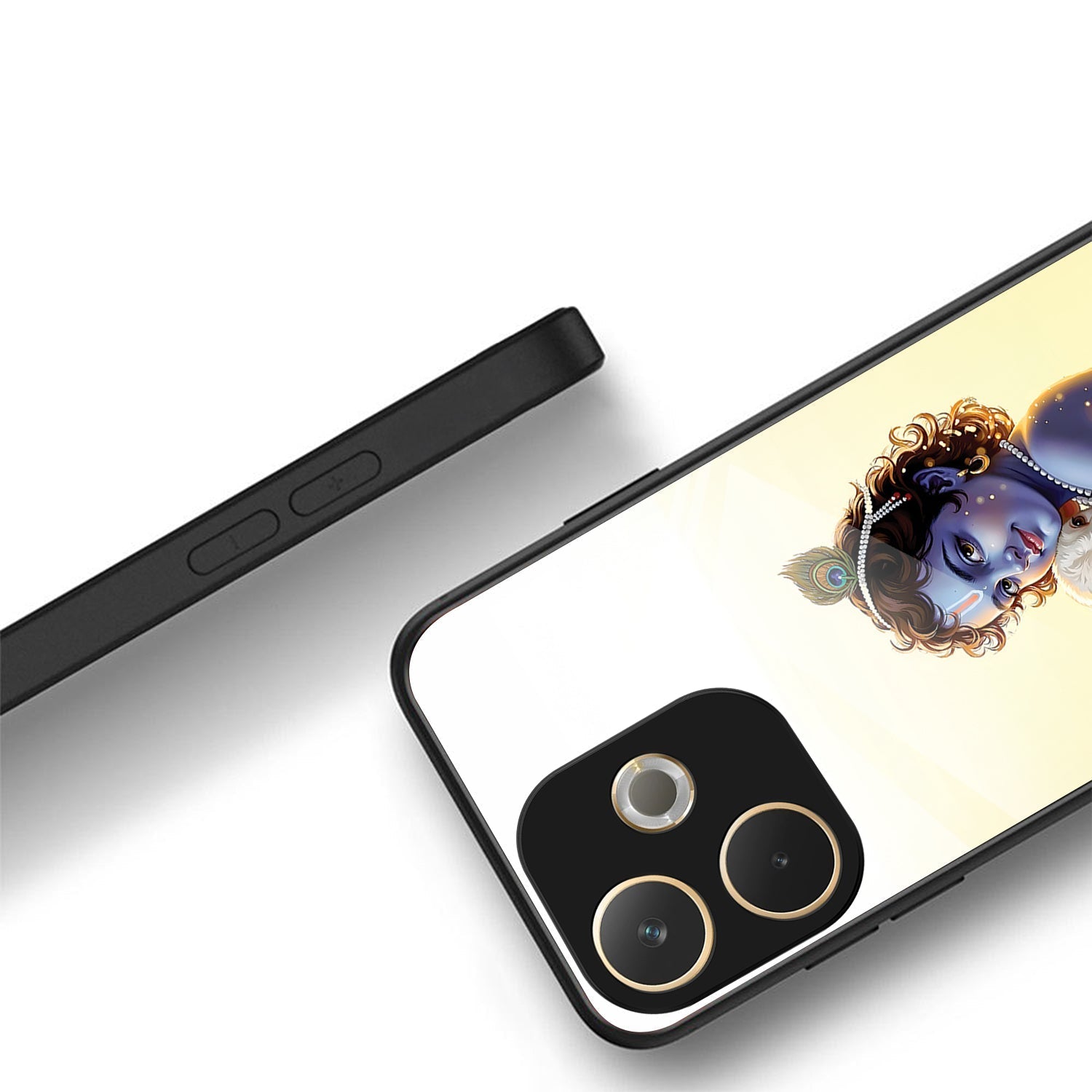 Oppo A5 Pro 5G Premium Acrylic Shockproof Glass Back Case ( Cute Krishna )