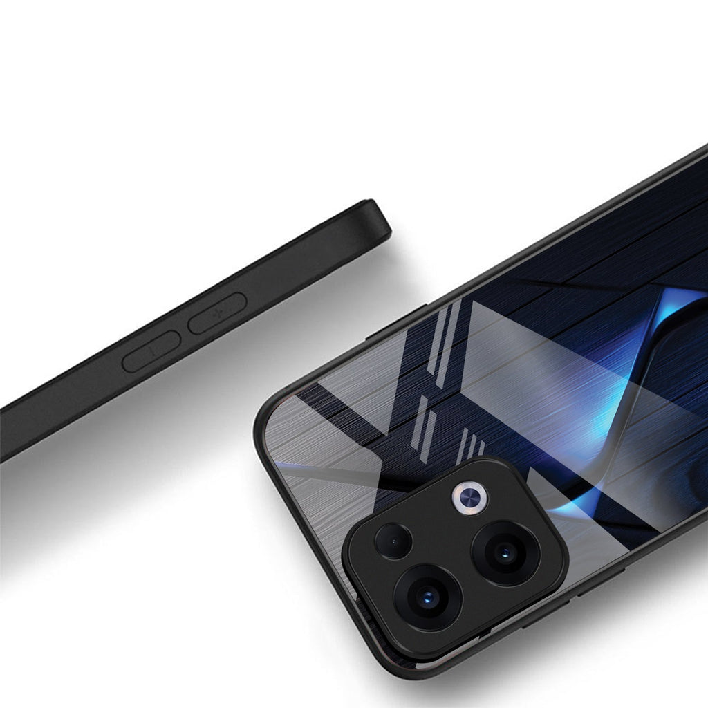 Oppo Reno 13 5G Premium Acrylic Shockproof Glass Back Case (Blue Gradient)