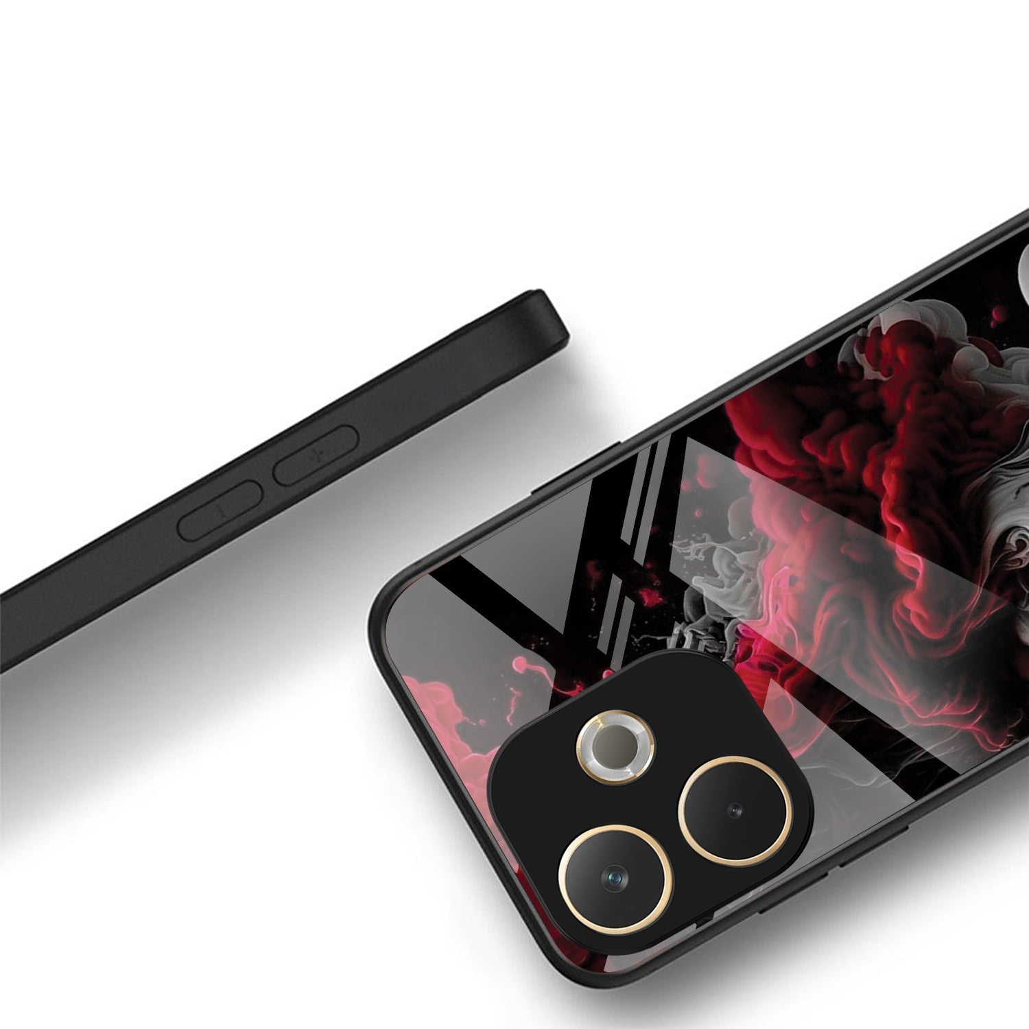 Oppo A5 Pro 5G Premium Acrylic Shockproof Glass Back Case (Infernal Drift)