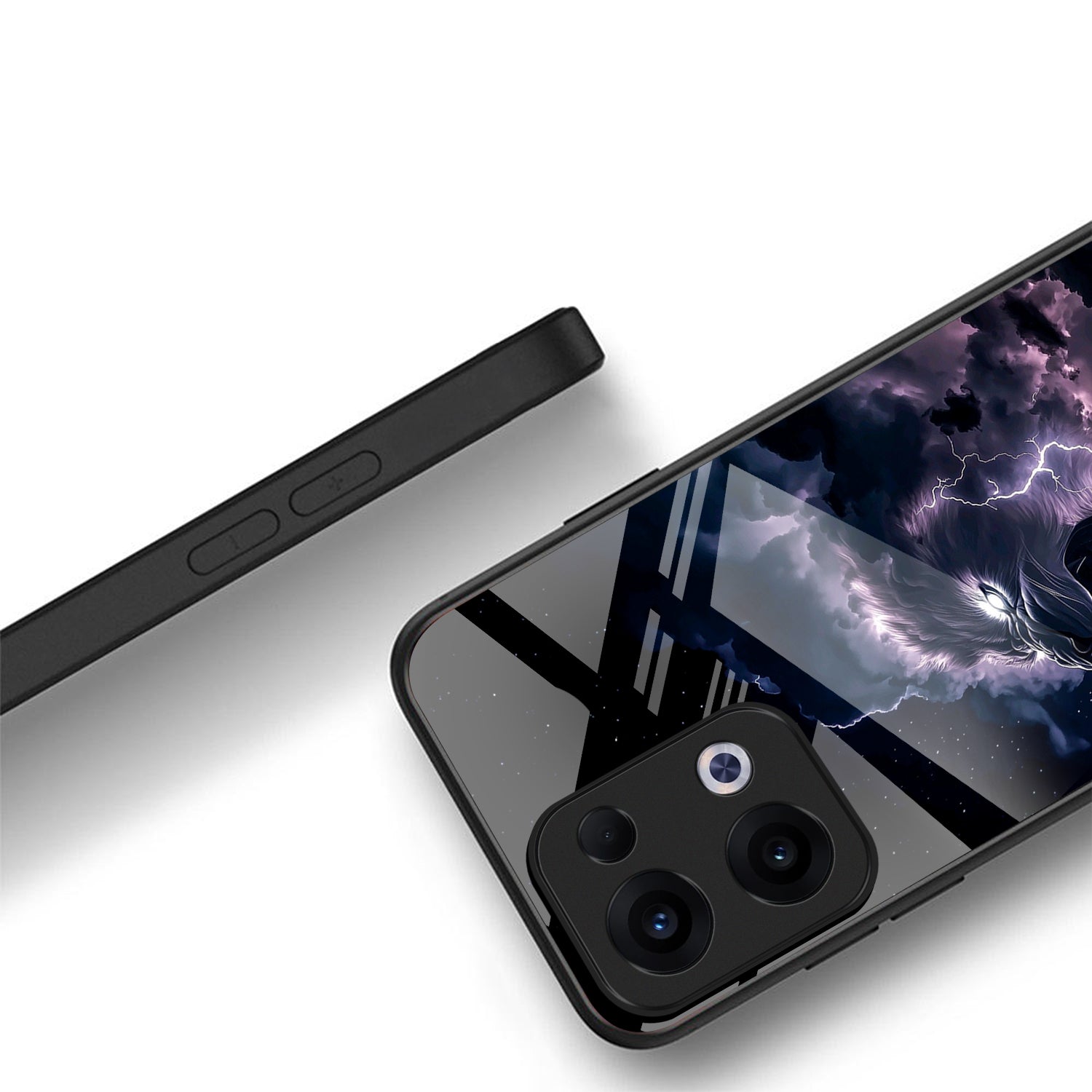 Oppo Reno 13 5G Premium Acrylic Shockproof Glass Back Case (Storm King)