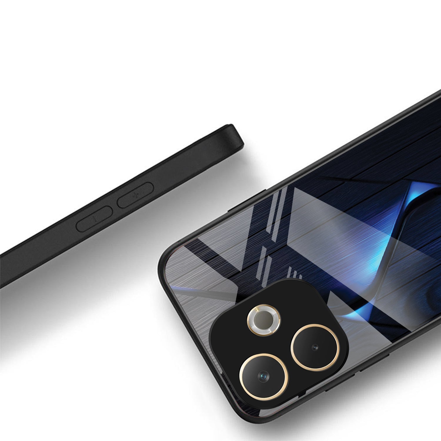 Oppo A5 Pro 5G Premium Acrylic Shockproof Glass Back Case (Blue Gradient)