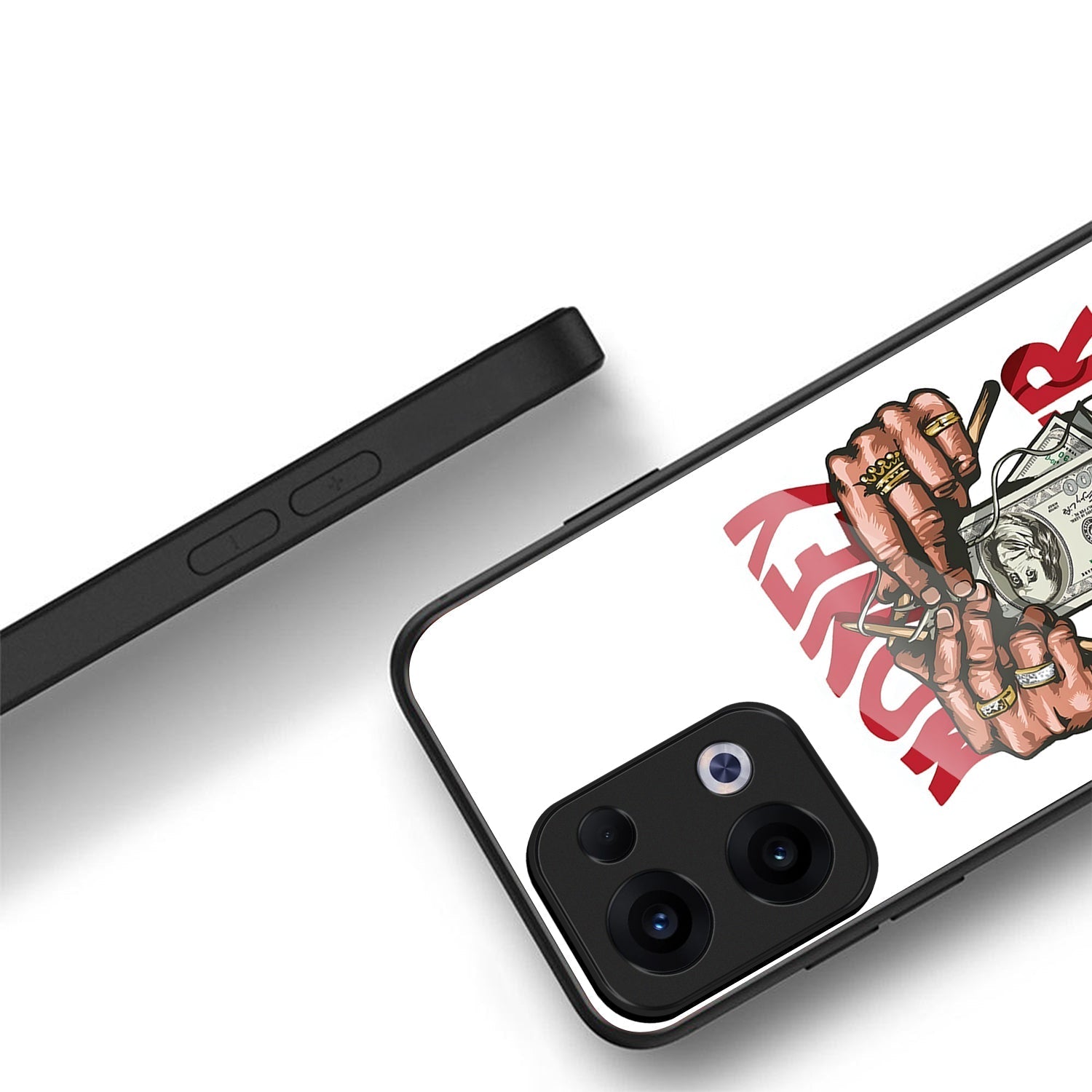 Oppo Reno 13 5G Premium Acrylic Shockproof Glass Back Case (Money Maker)