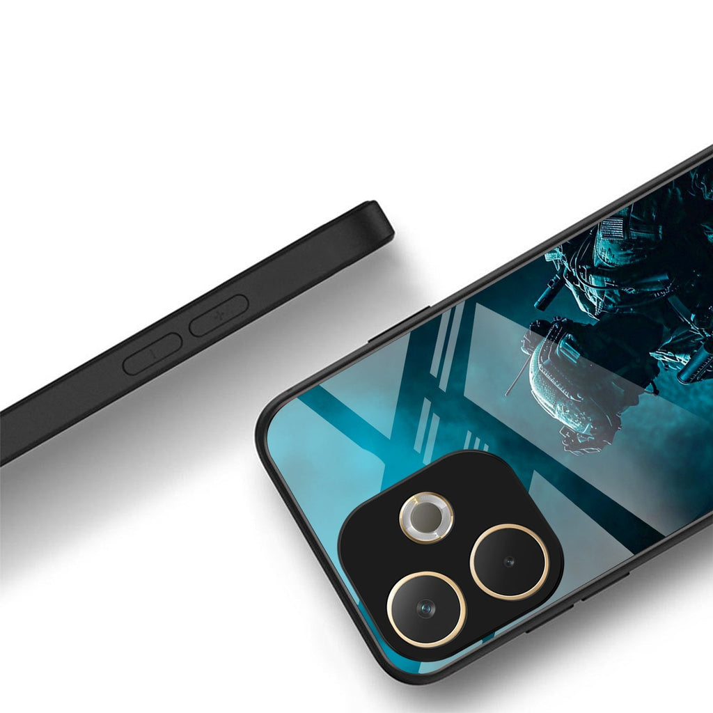 Oppo A5 Pro 5G Premium Acrylic Shockproof Glass Back Case (Soldier Case )