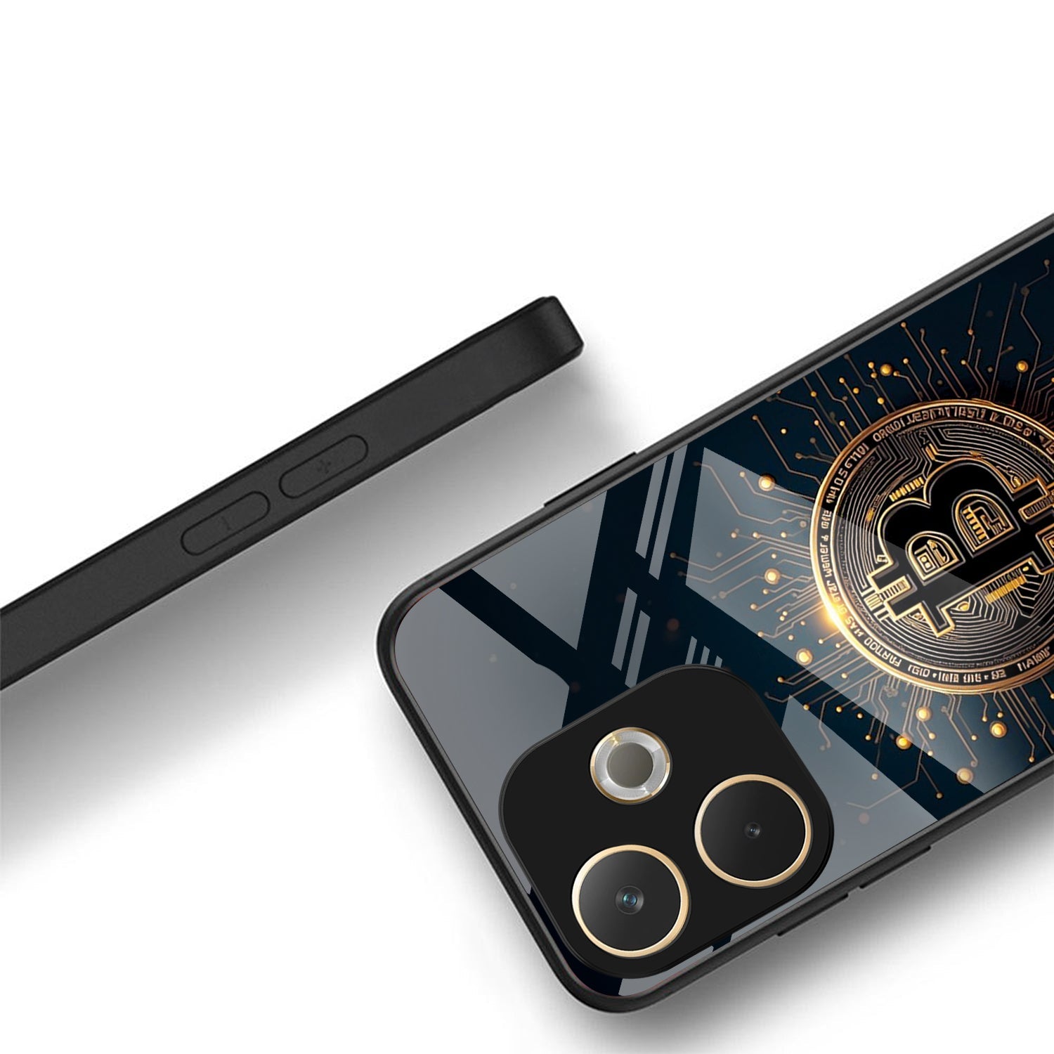 Oppo A5 Pro 5G Premium Acrylic Shockproof Glass Back Case (Bitcoin Armor)