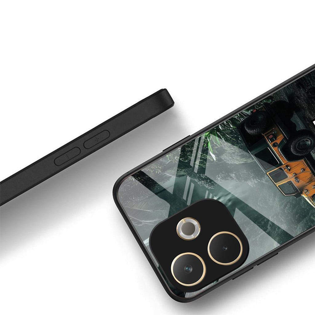 Oppo A5 Pro 5G Premium Acrylic Shockproof Glass Back Case (Jeep Case)