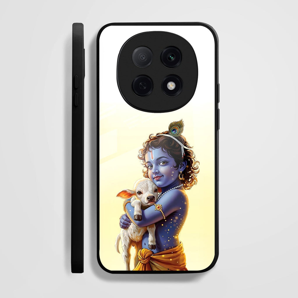 OPPO F29 Pro 5G Premium Acrylic Shockproof Glass Back Case (Cute Krishna)