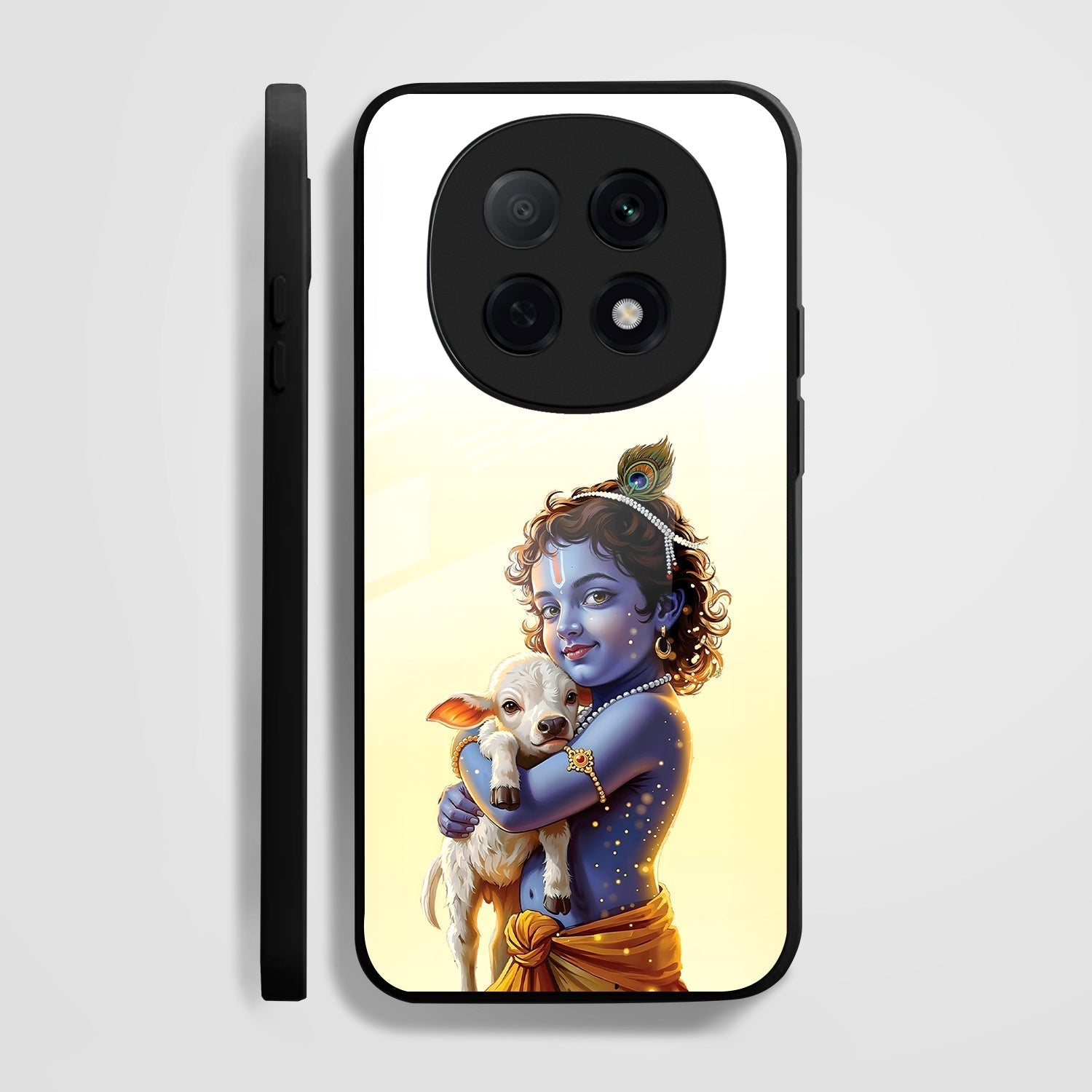OPPO F29 Pro 5G Premium Acrylic Shockproof Glass Back Case (Cute Krishna)