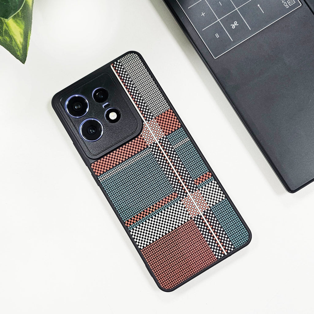 Motorola Edge 50 Pro 5G Luxury Grid Pattern Glass Back Shockproof Case