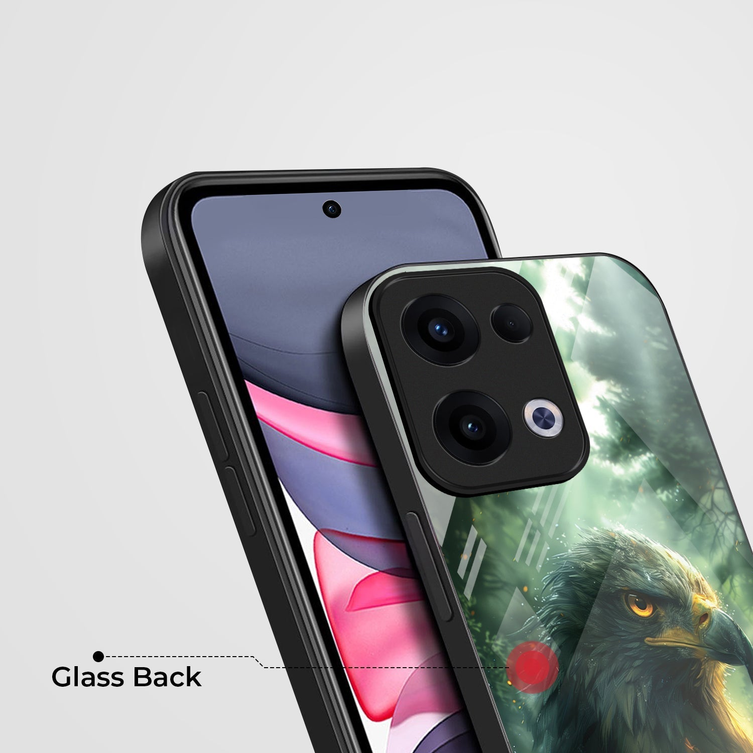 Oppo Reno 13 5G Premium Acrylic Shockproof Glass Back Case (Eagle Case)