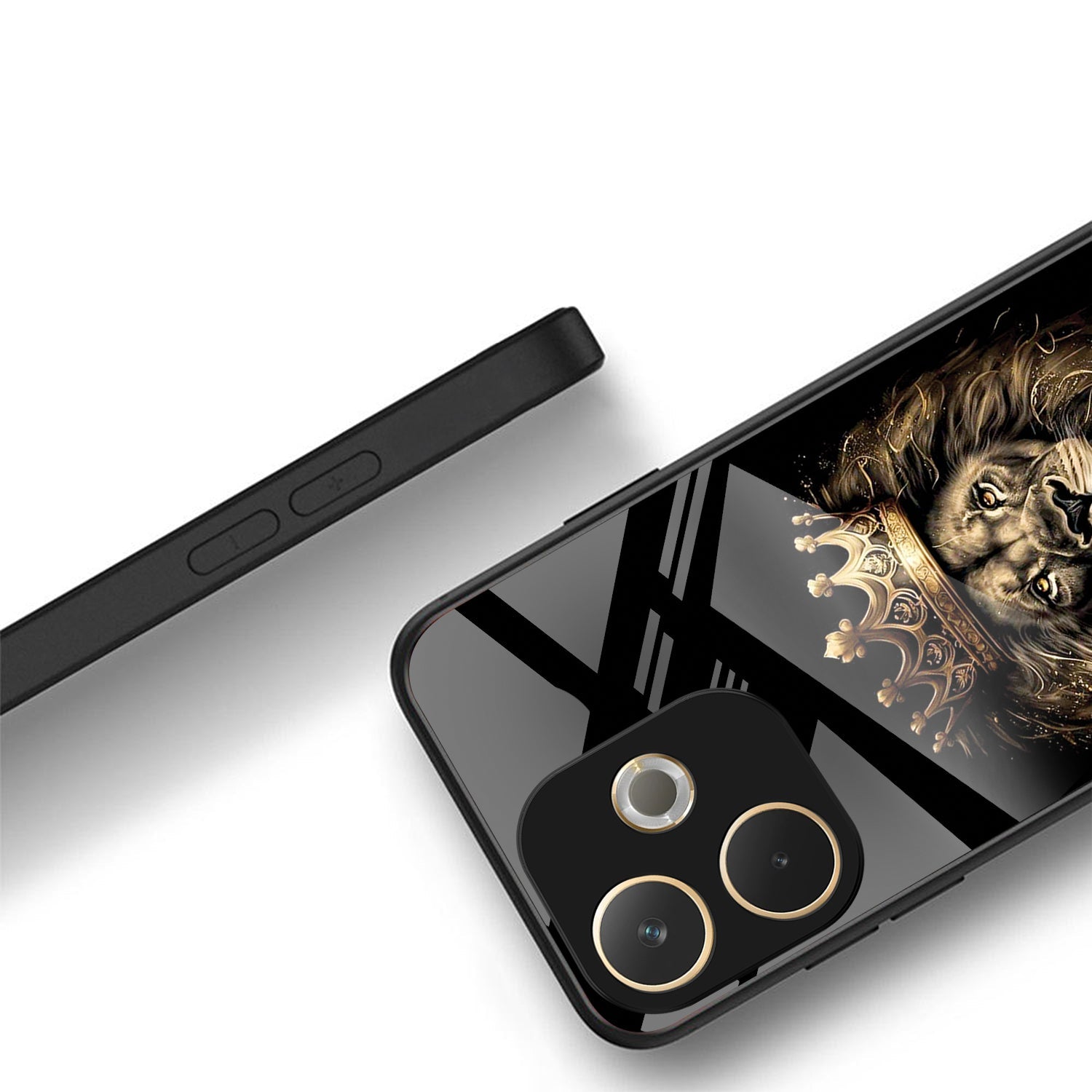 Oppo A5 Pro 5G Premium Acrylic Shockproof Glass Back Case (Crowned Lion)