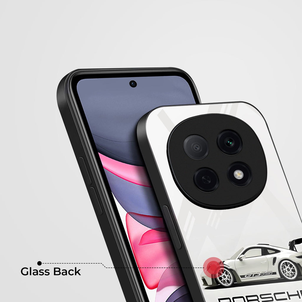 OPPO F29 Pro 5G Premium Acrylic Shockproof Glass Back Case (White Porsche)