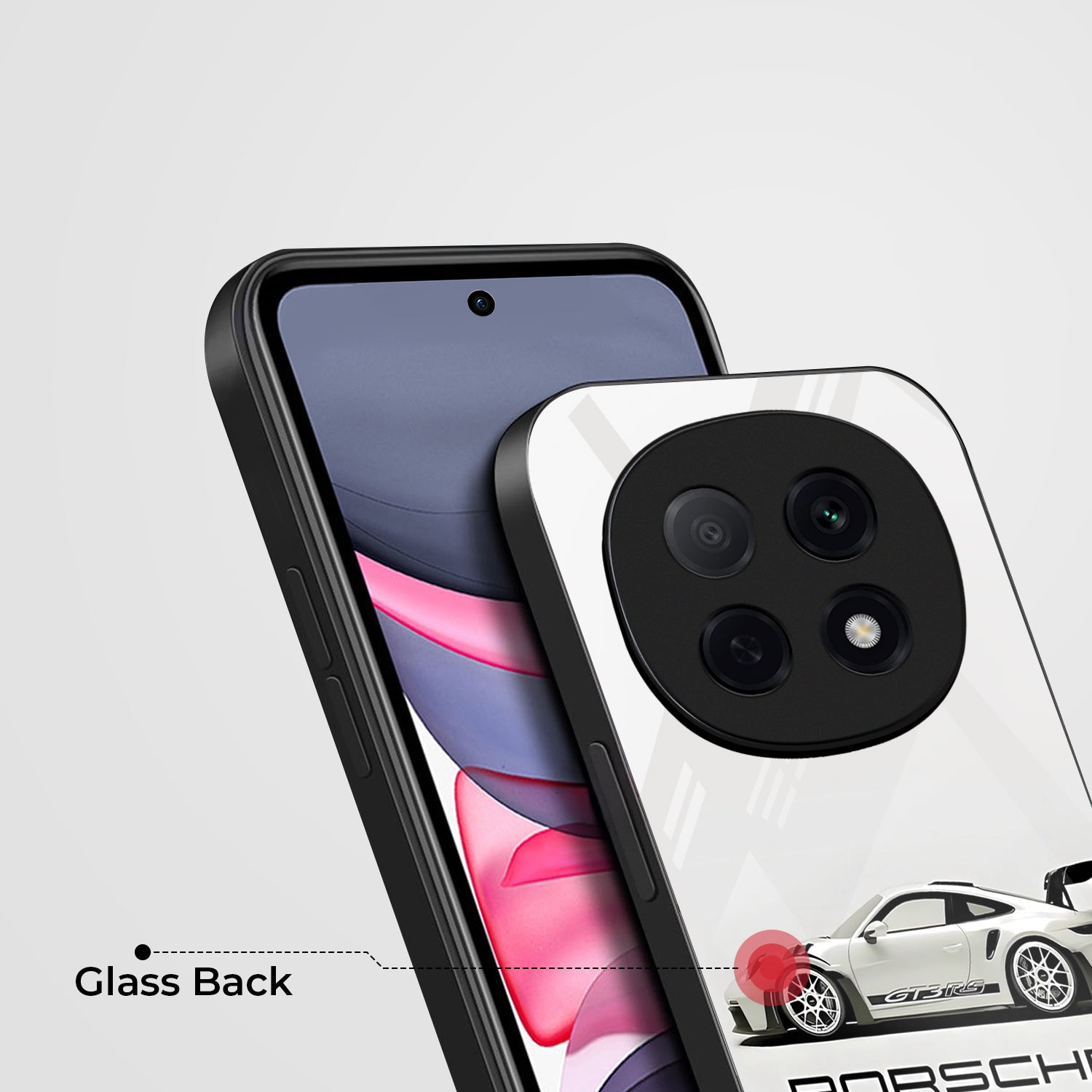 OPPO F29 Pro 5G Premium Acrylic Shockproof Glass Back Case (White Porsche)