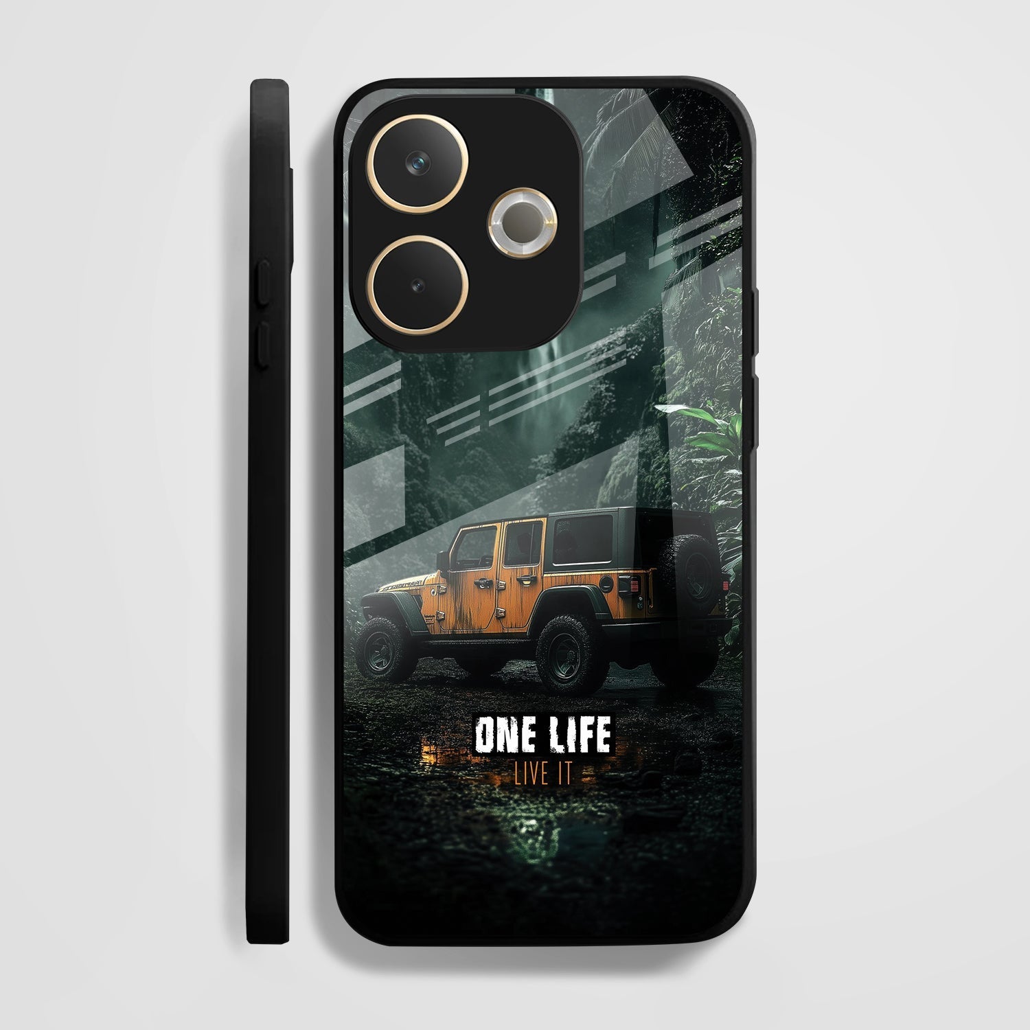 Oppo A5 Pro 5G Premium Acrylic Shockproof Glass Back Case (Jeep Case)