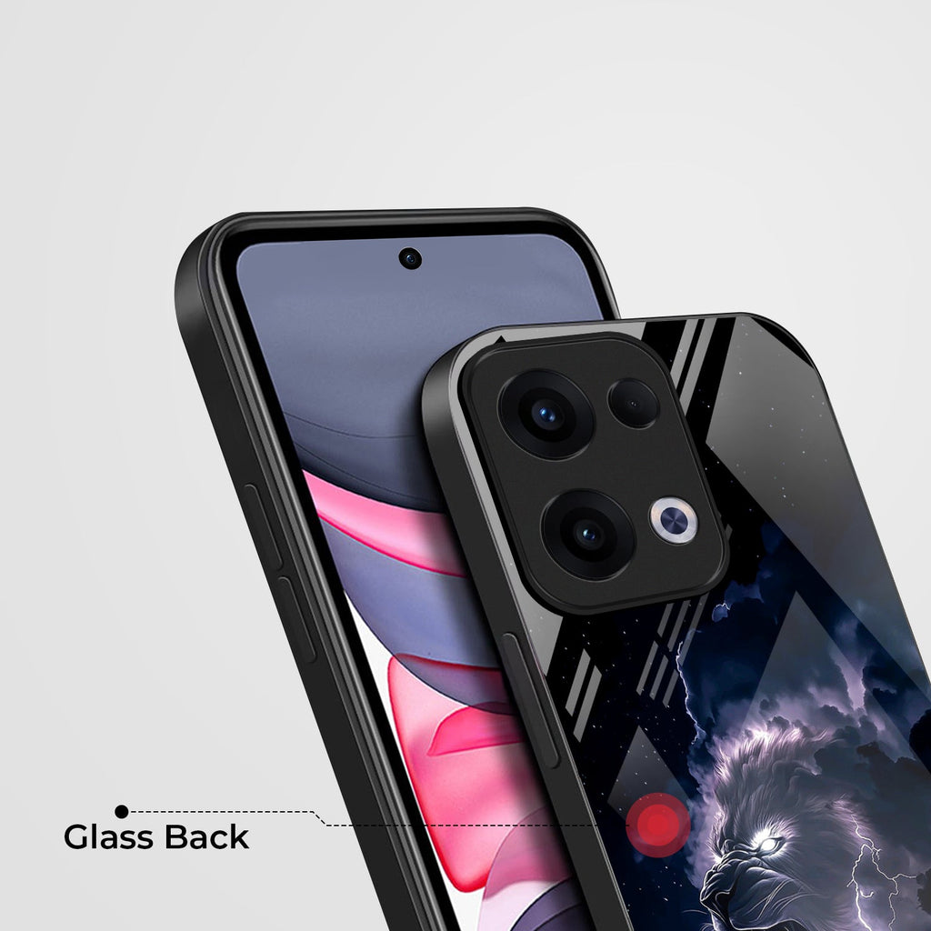 Oppo Reno 13 5G Premium Acrylic Shockproof Glass Back Case (Storm King)