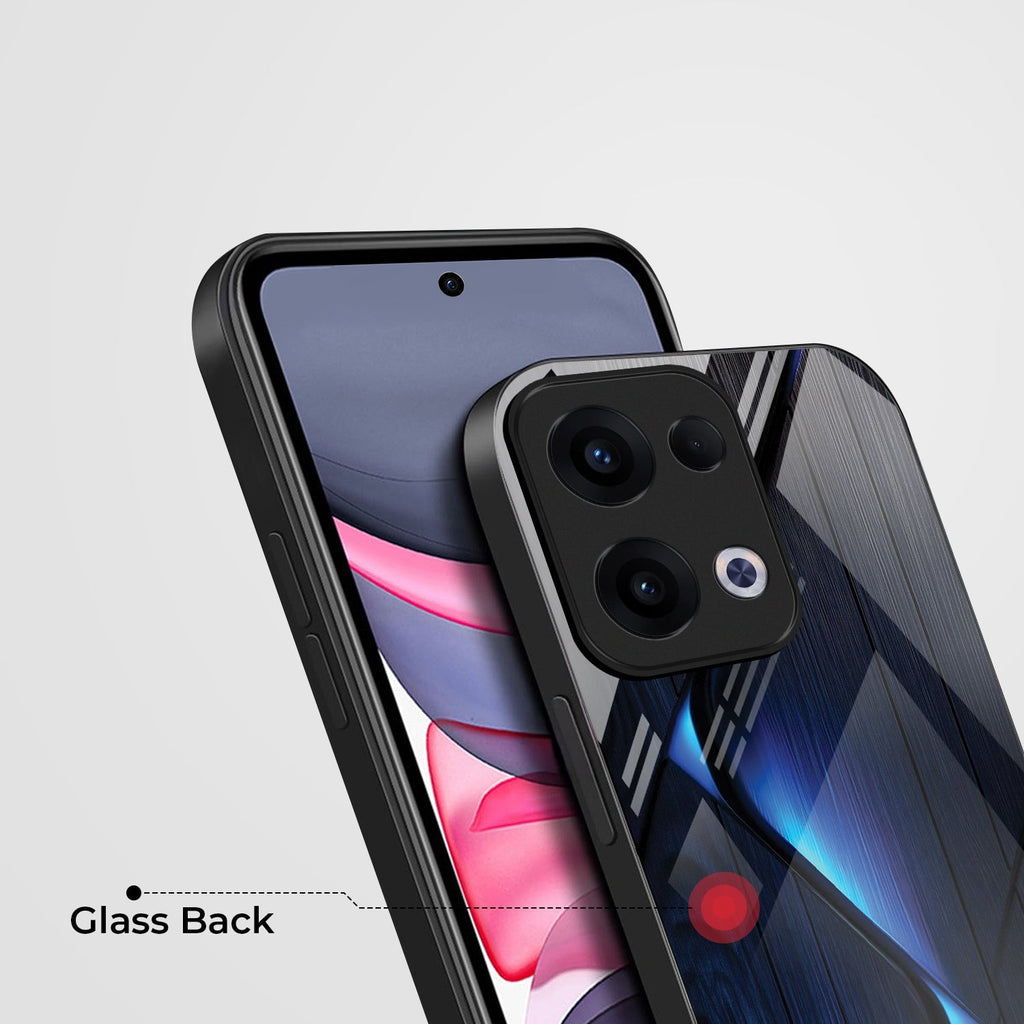 Oppo Reno 13 5G Premium Acrylic Shockproof Glass Back Case (Blue Gradient)