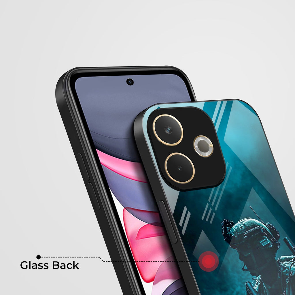 Oppo A5 Pro 5G Premium Acrylic Shockproof Glass Back Case (Soldier Case )