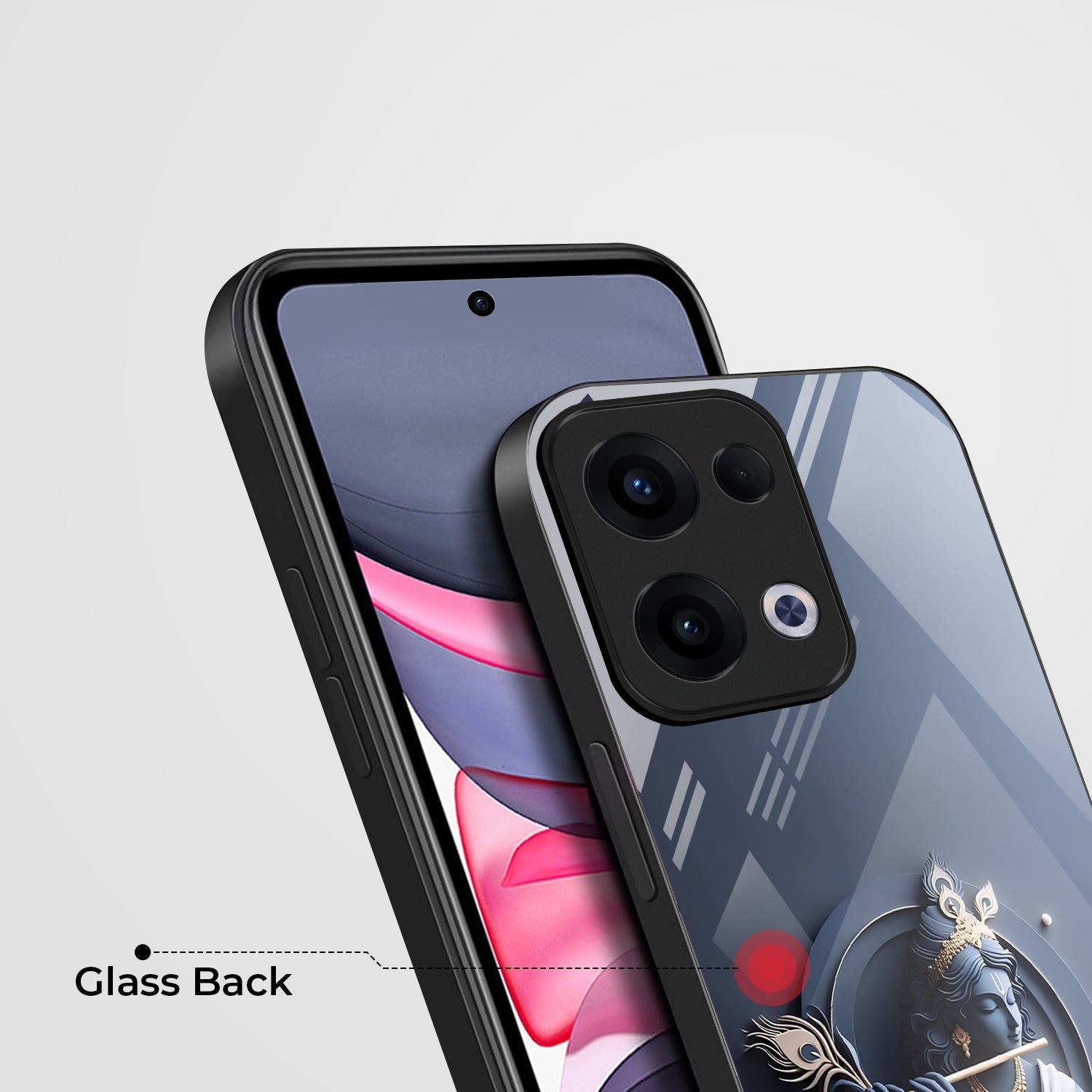 Oppo Reno 13 5G Premium Acrylic Shockproof Glass Back Case (Krishna)
