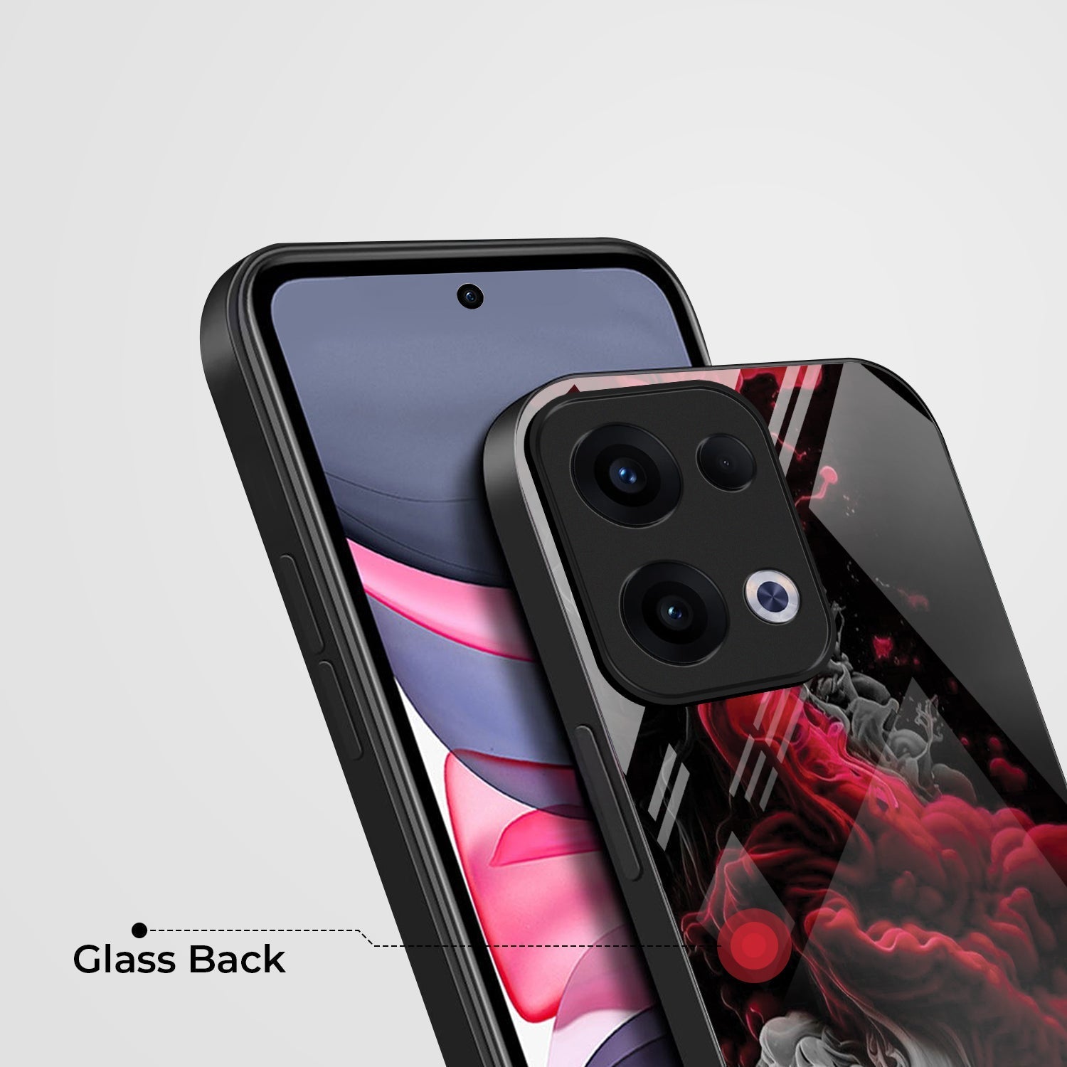 Oppo Reno 13 5G Premium Acrylic Shockproof Glass Back Case (Infernal Drift)