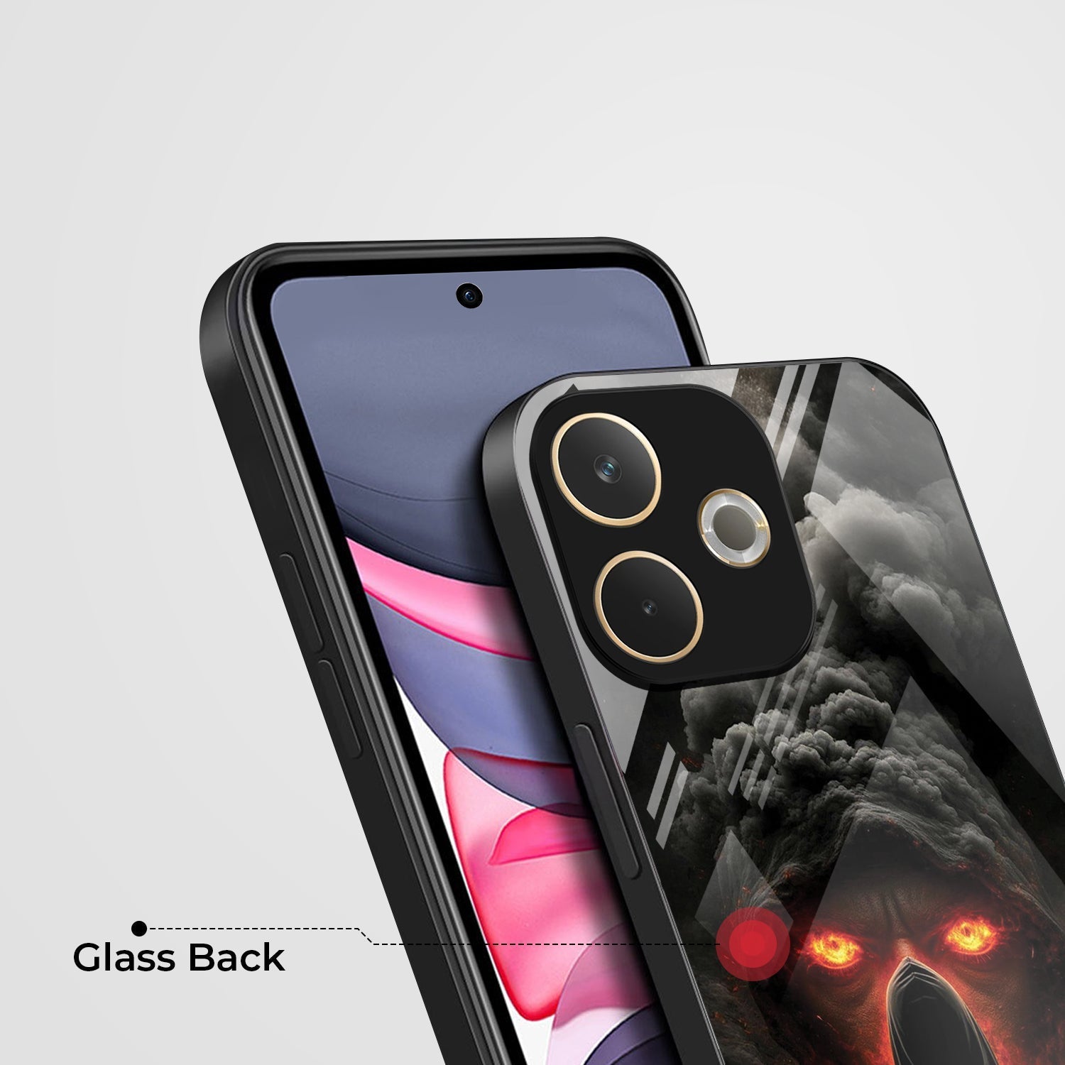 Oppo A5 Pro 5G Premium Acrylic Shockproof Glass Back Case (Dark Flame)