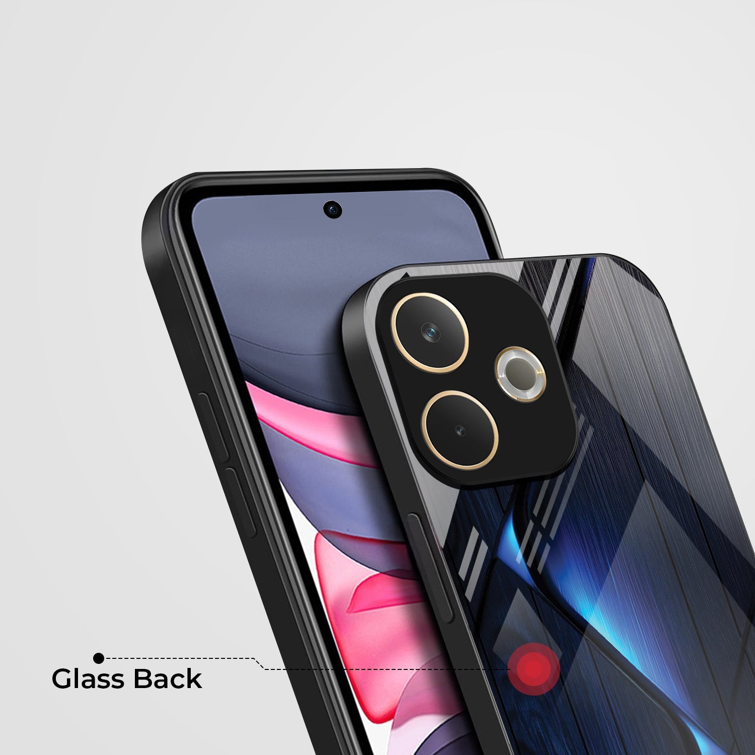 Oppo A5 Pro 5G Premium Acrylic Shockproof Glass Back Case (Blue Gradient)