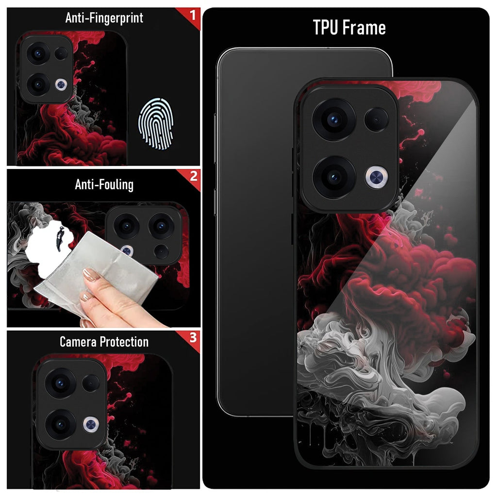 Oppo Reno 13 5G Premium Acrylic Shockproof Glass Back Case (Infernal Drift)