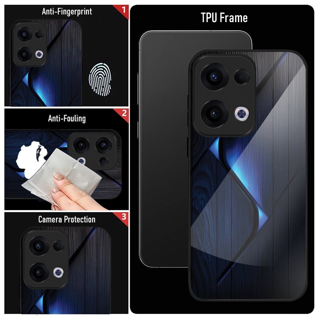 Oppo Reno 13 5G Premium Acrylic Shockproof Glass Back Case (Blue Gradient)