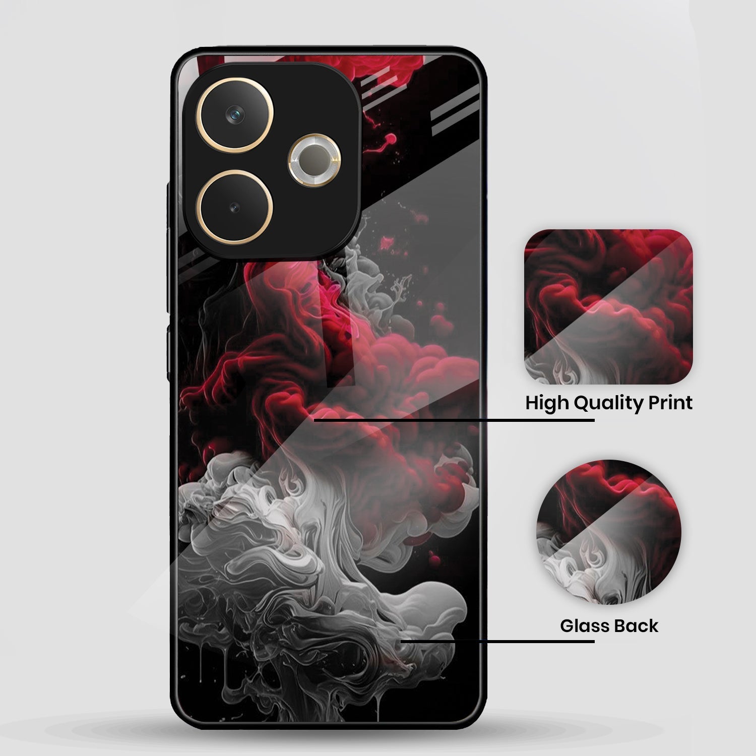 Oppo A5 Pro 5G Premium Acrylic Shockproof Glass Back Case (Infernal Drift)