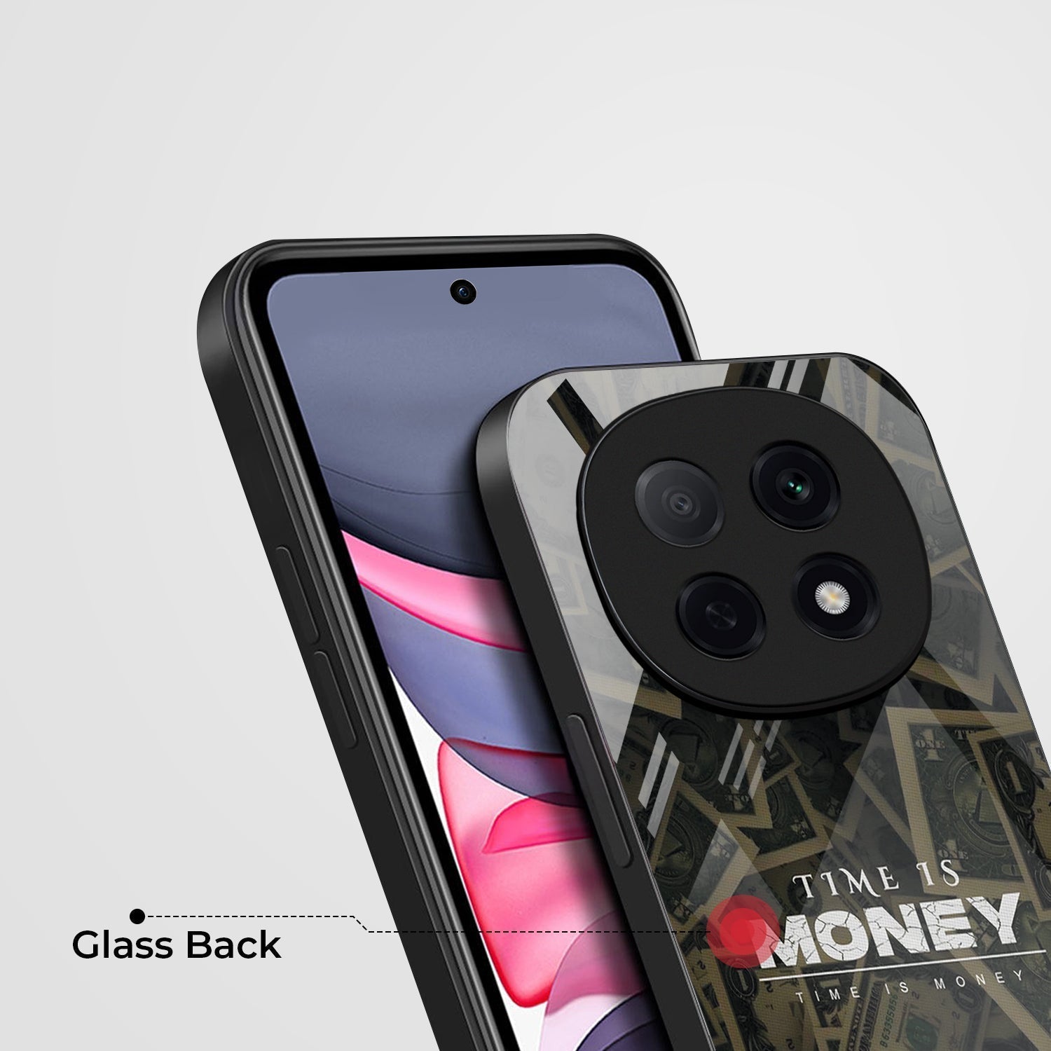 OPPO F29 Pro 5G Premium Acrylic Shockproof Glass Back Case (Time is Money)